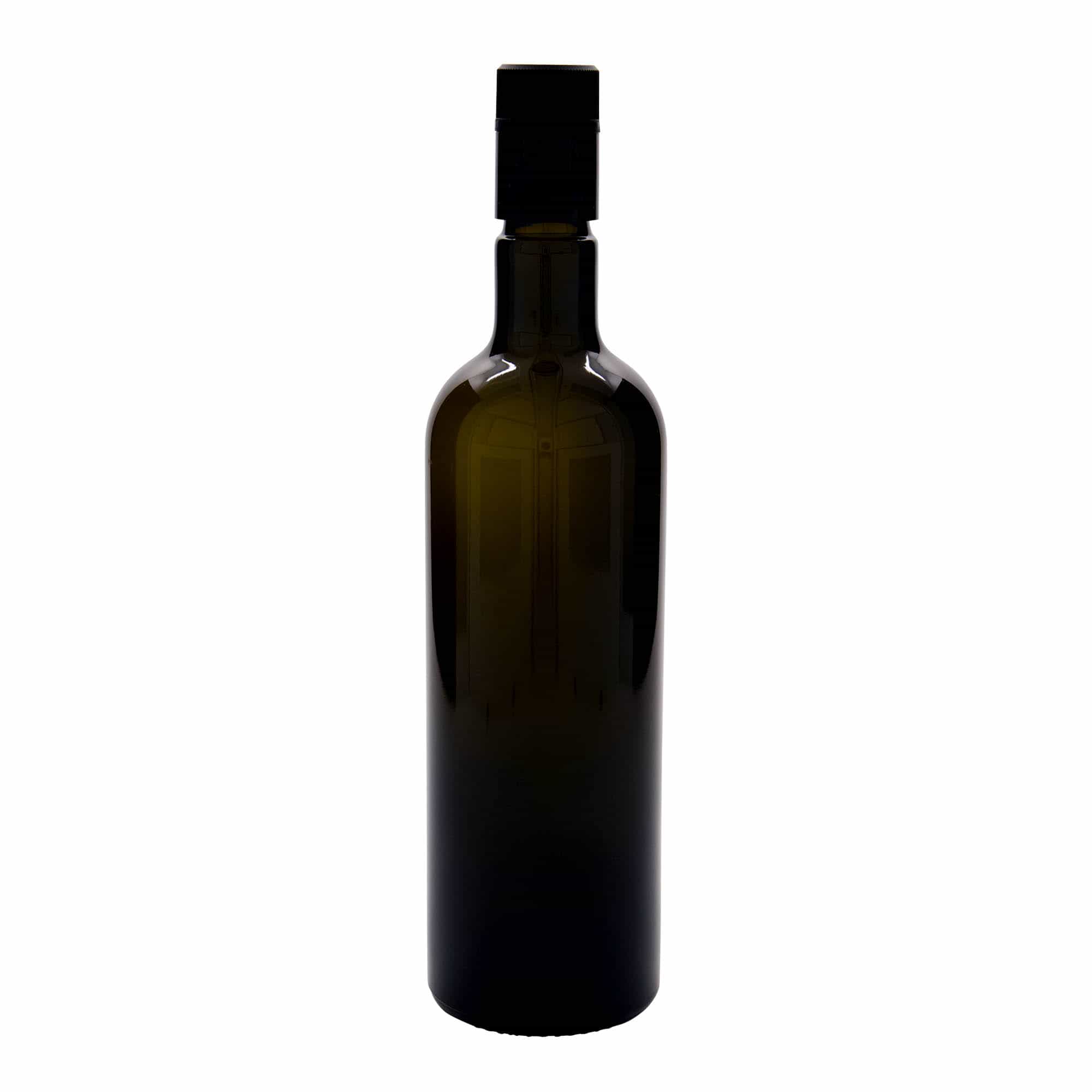 Μπουκάλι για ξίδι/λάδι 'Willy New' 750 ml, γυάλινο, πράσινο αντικέ, στόμιο: DOP