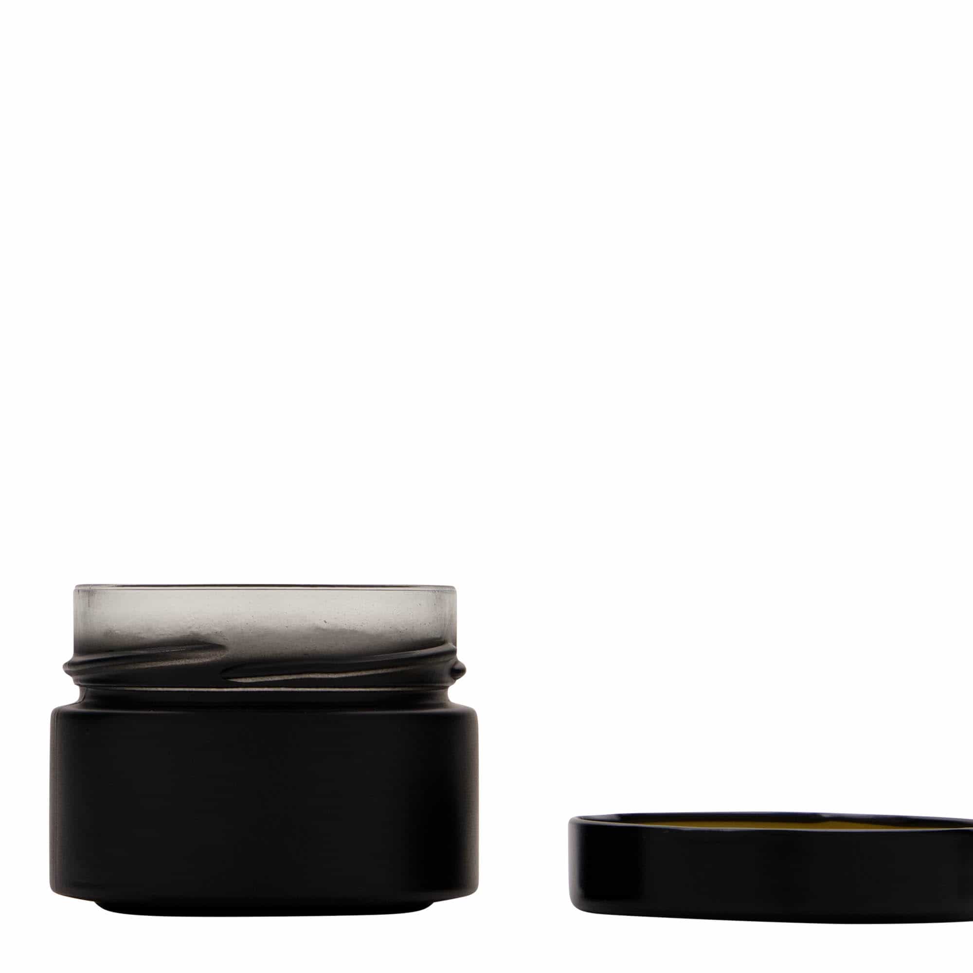 Στρογγυλό βάζο 'Aurora' 130 ml, μαύρο, στόμιο: deep twist-off (DTO 66)