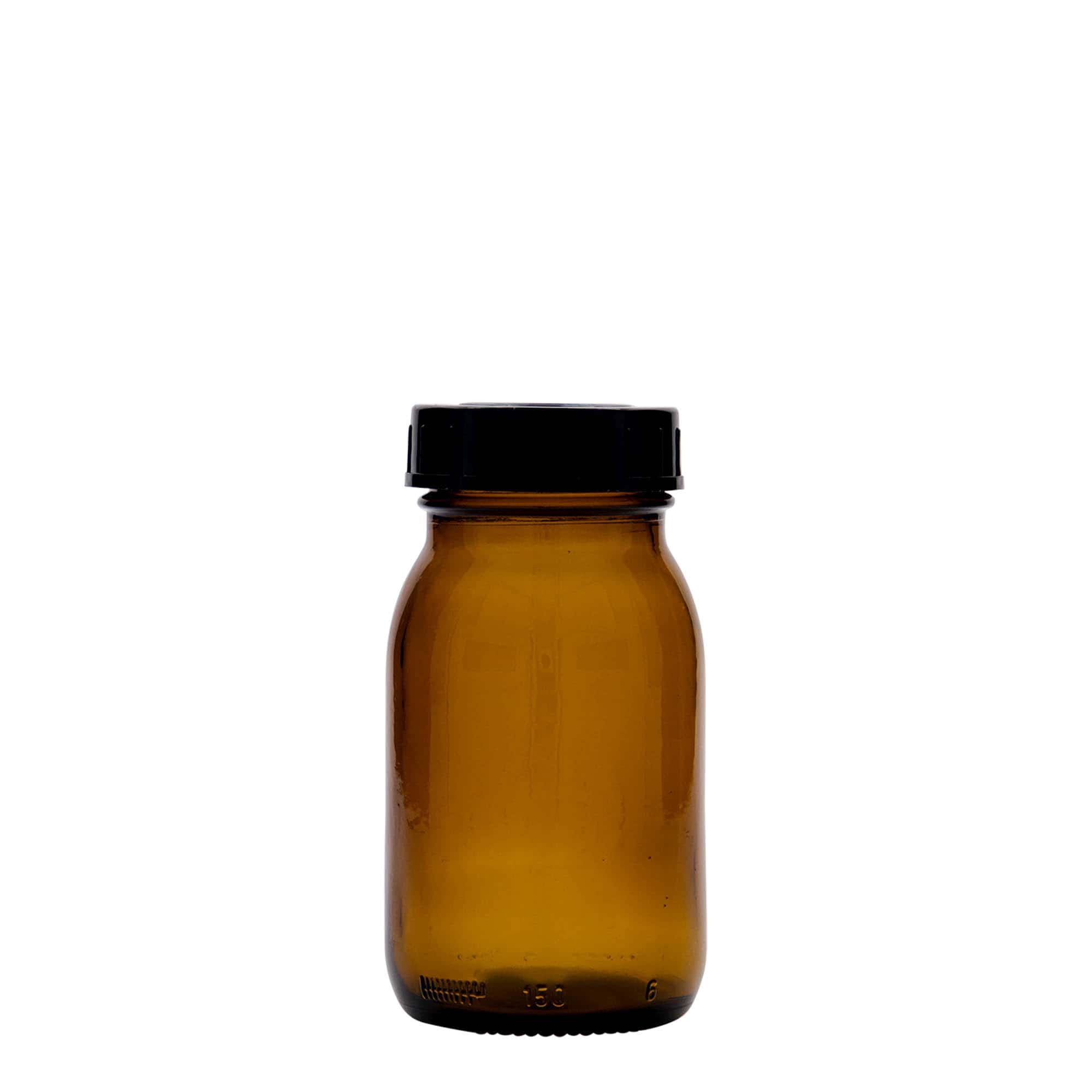 150 ml γυάλινο βάζο με φαρδύ λαιμό, καφέ, στόμιο: DIN 45