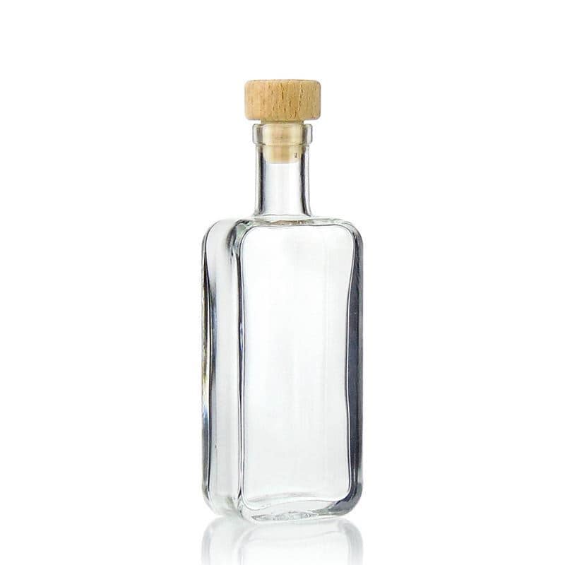 Γυάλινο μπουκάλι 'Nice' 100 ml, ορθογώνιο, στόμιο: φελλός