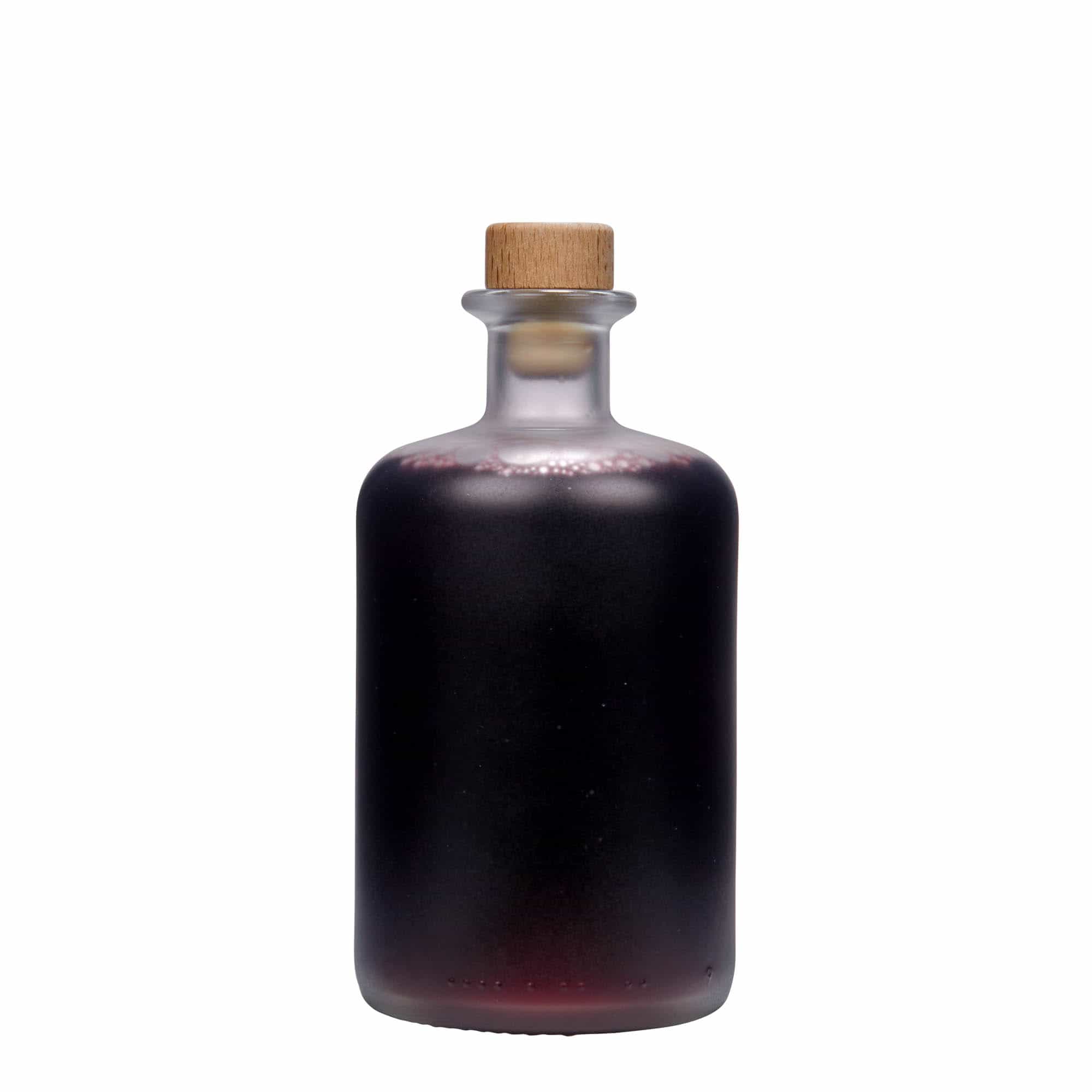 Γυάλινο μπουκάλι φαρμακείου 500 ml, εφέ του πάγου, στόμιο: φελλός