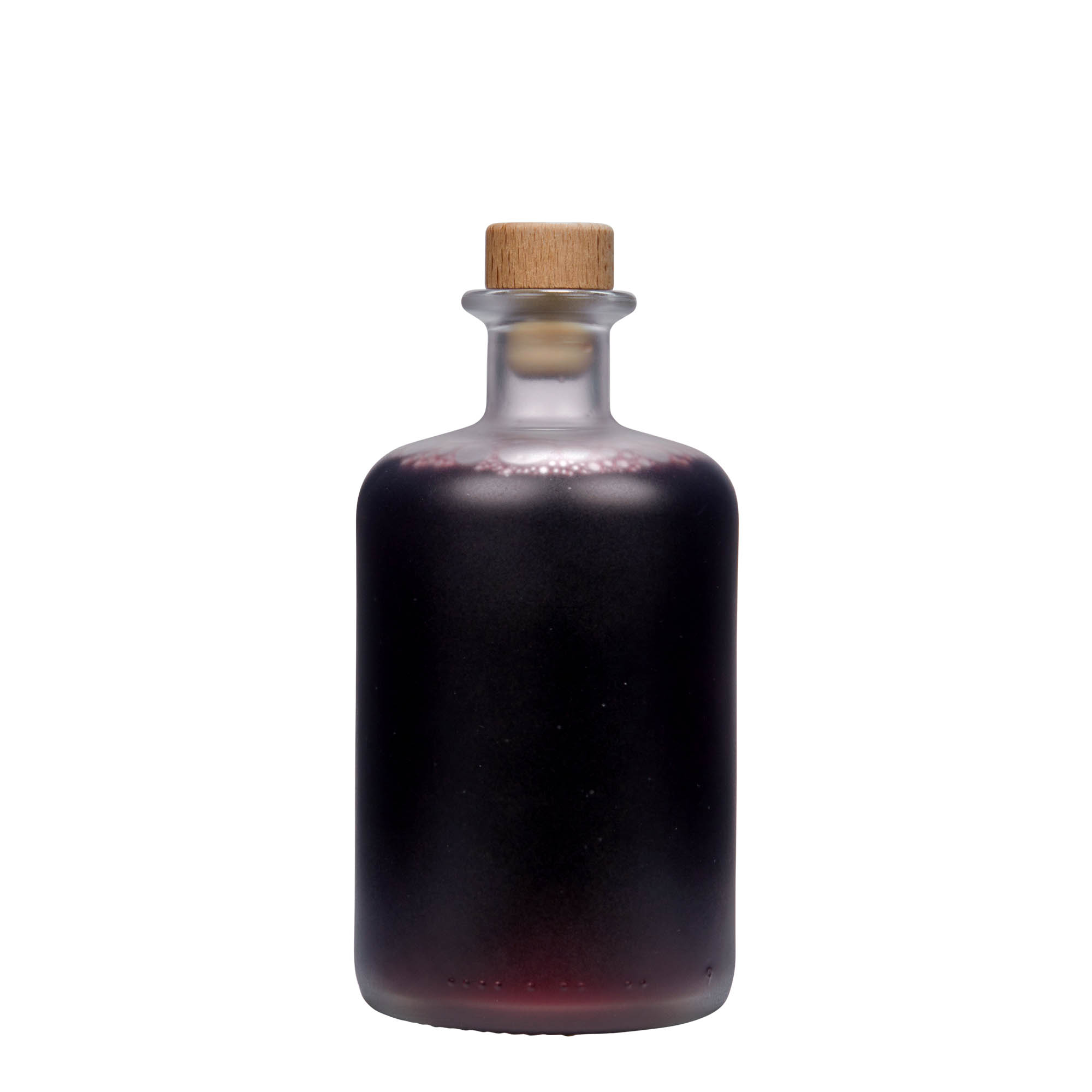 Γυάλινο μπουκάλι φαρμακείου 500 ml, εφέ του πάγου, στόμιο: φελλός