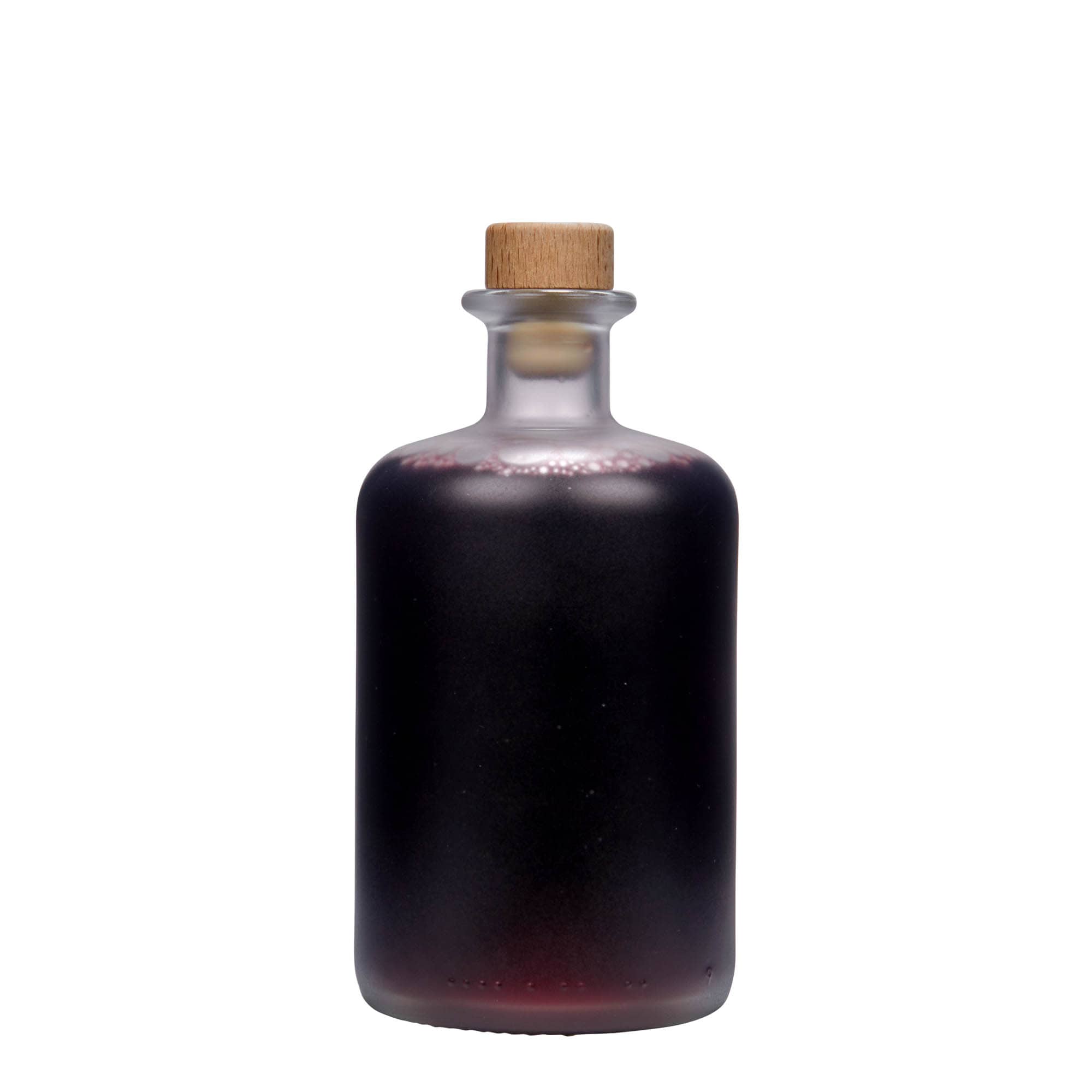 Γυάλινο μπουκάλι φαρμακείου 500 ml, εφέ του πάγου, στόμιο: φελλός
