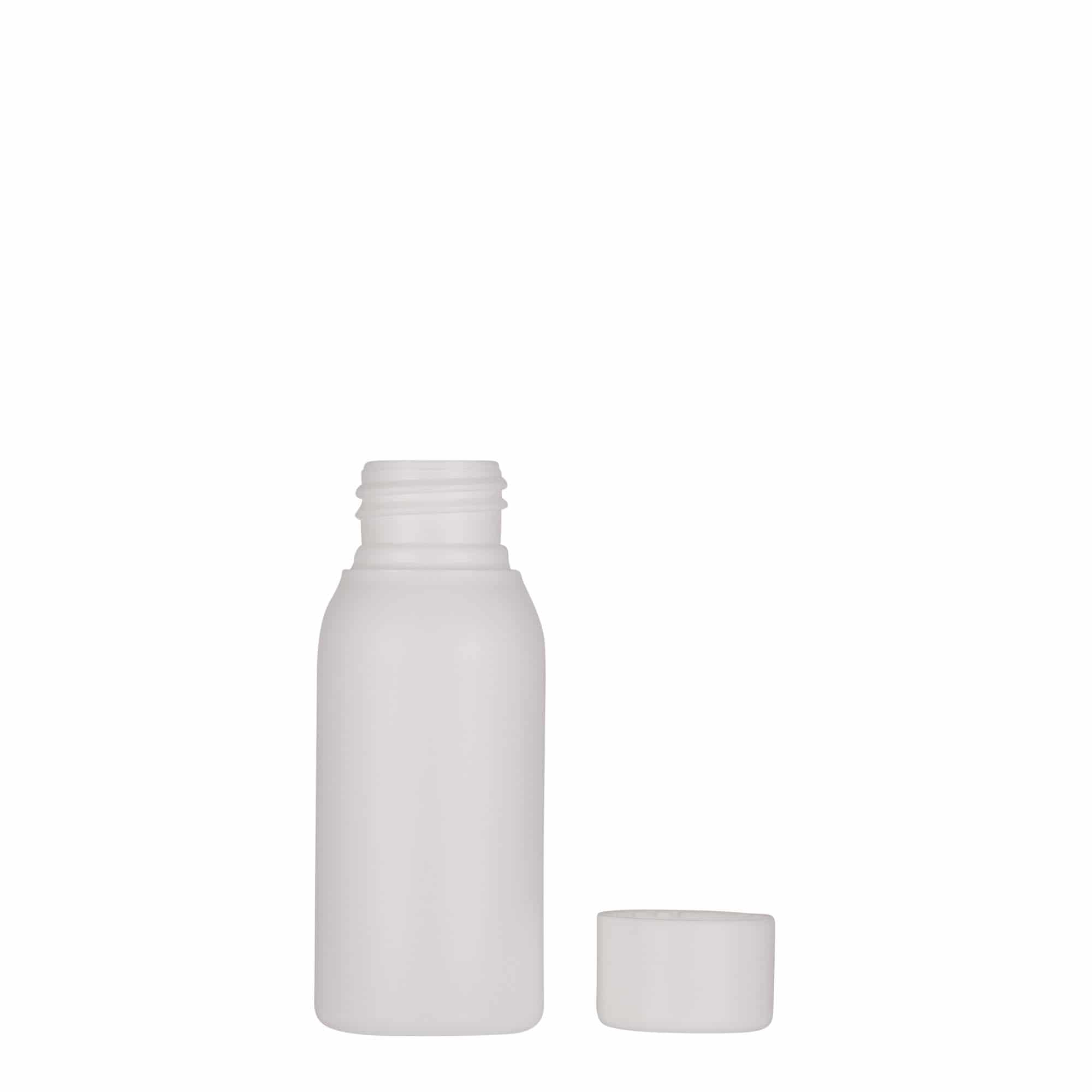 50 ml πλαστικό μπουκάλι 'Tuffy', HDPE, λευκό, στόμιο: 24/410