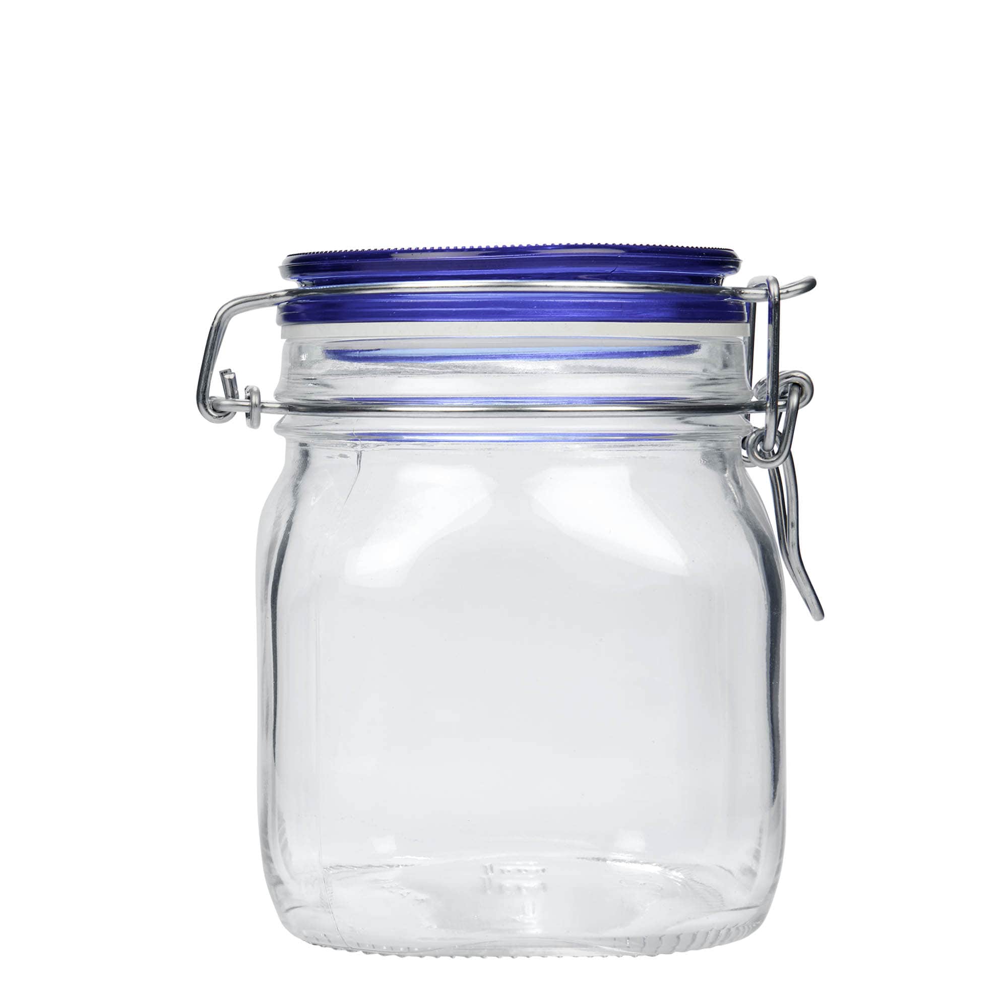 Βάζο με καπάκι με κλιπ 'Fido' Blue Top 750 ml, τετράγωνο, στόμιο: καπάκι με κλιπ Βάζο με καπάκι με κλιπ 'Fido' Blue Top 750 ml, τετράγωνο, στόμιο: καπάκι με κλιπ