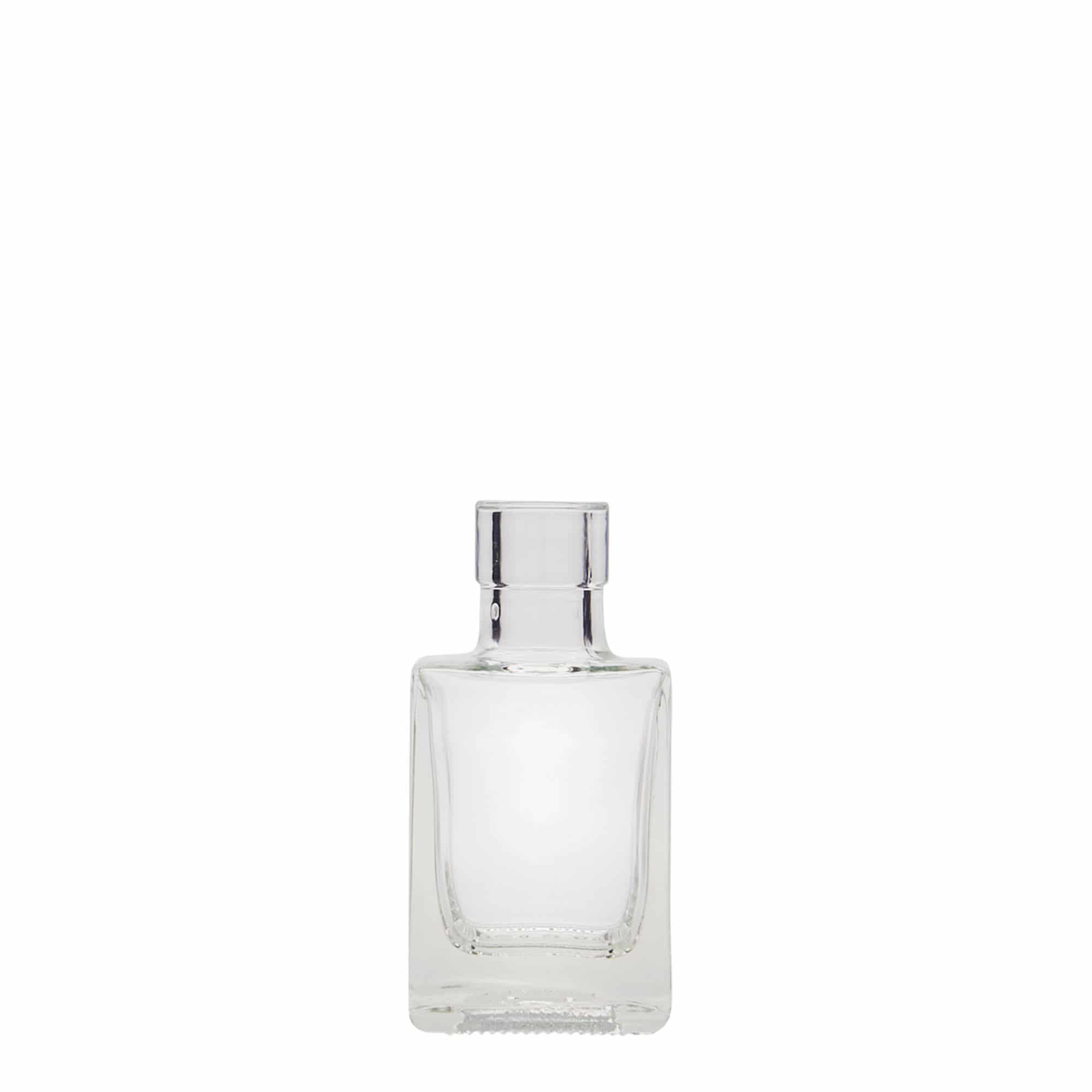 Γυάλινο μπουκάλι 'Cube' 50 ml, τετράγωνο, στόμιο: φελλός