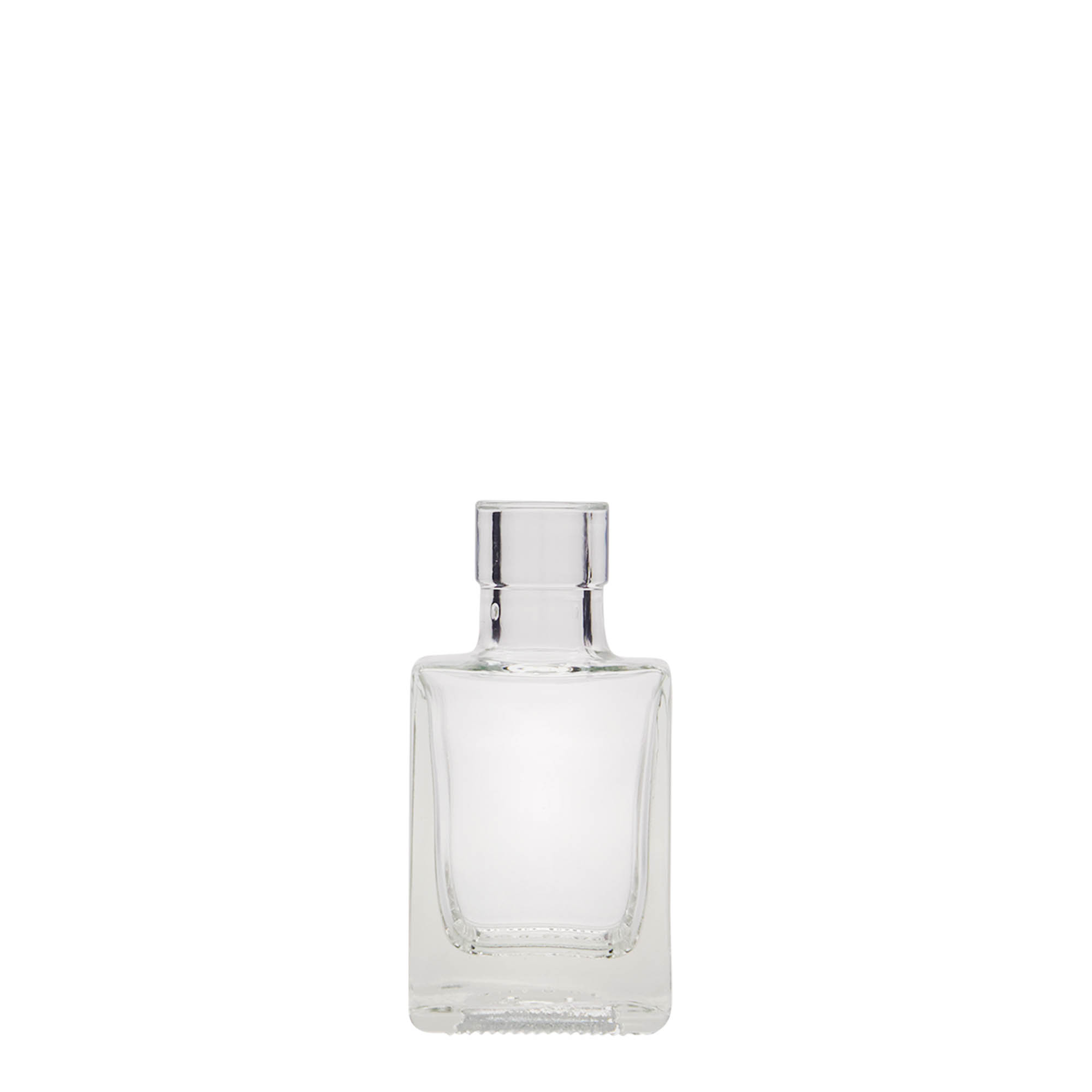Γυάλινο μπουκάλι 'Cube' 50 ml, τετράγωνο, στόμιο: φελλός Γυάλινο μπουκάλι 'Cube' 50 ml, τετράγωνο, στόμιο: φελλός