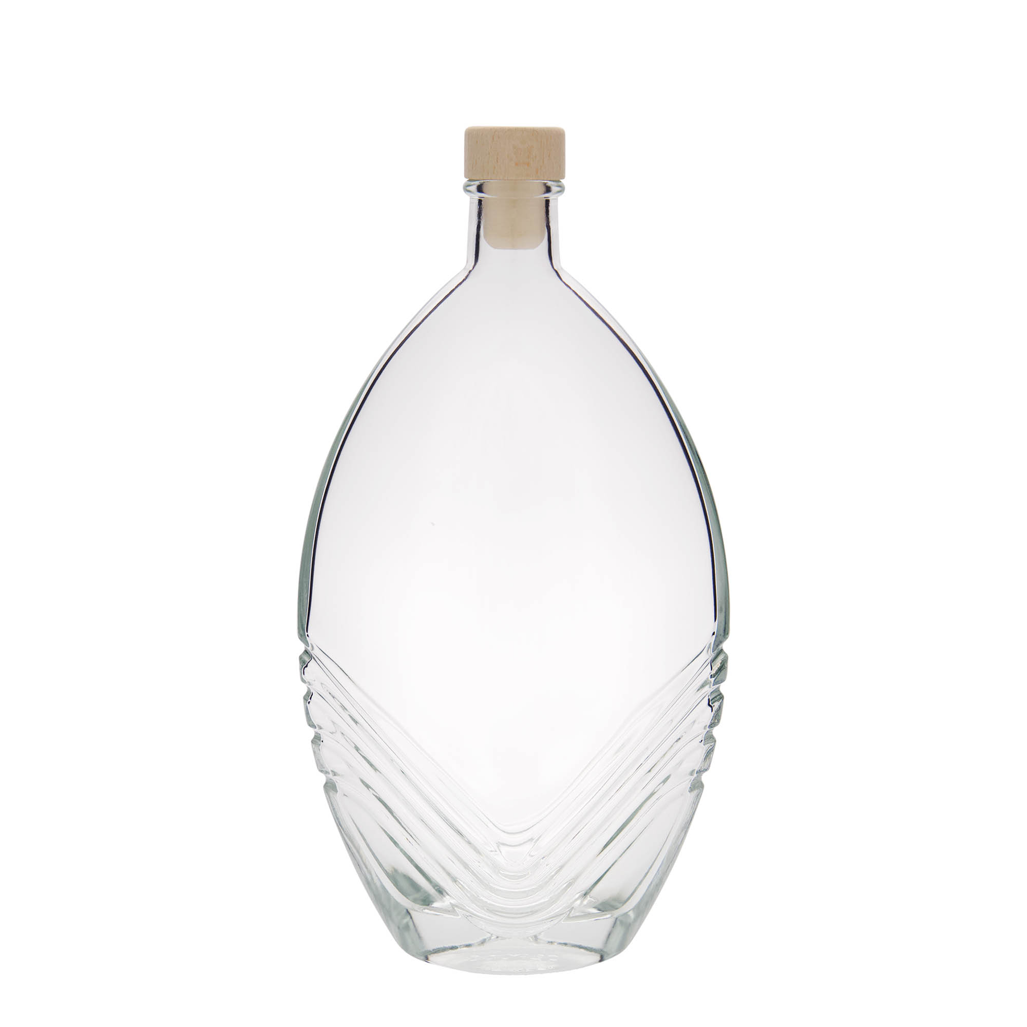 Γυάλινο μπουκάλι 'Florence' 500 ml, οβάλ, στόμιο: φελλός