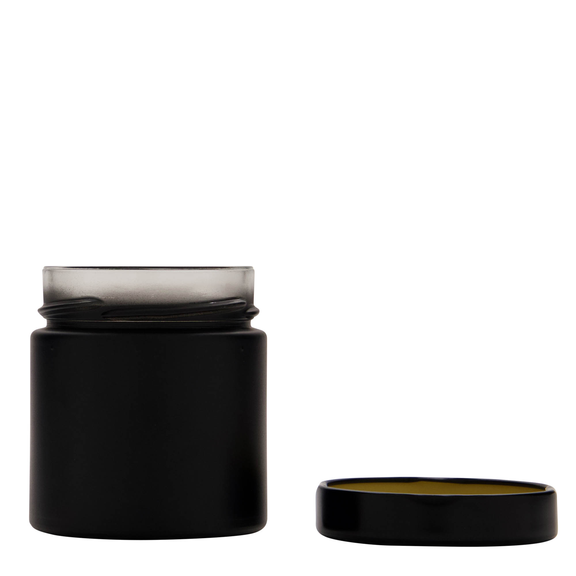 Στρογγυλό βάζο 'Aurora' 220 ml, μαύρο, στόμιο: deep twist-off (DTO 66)