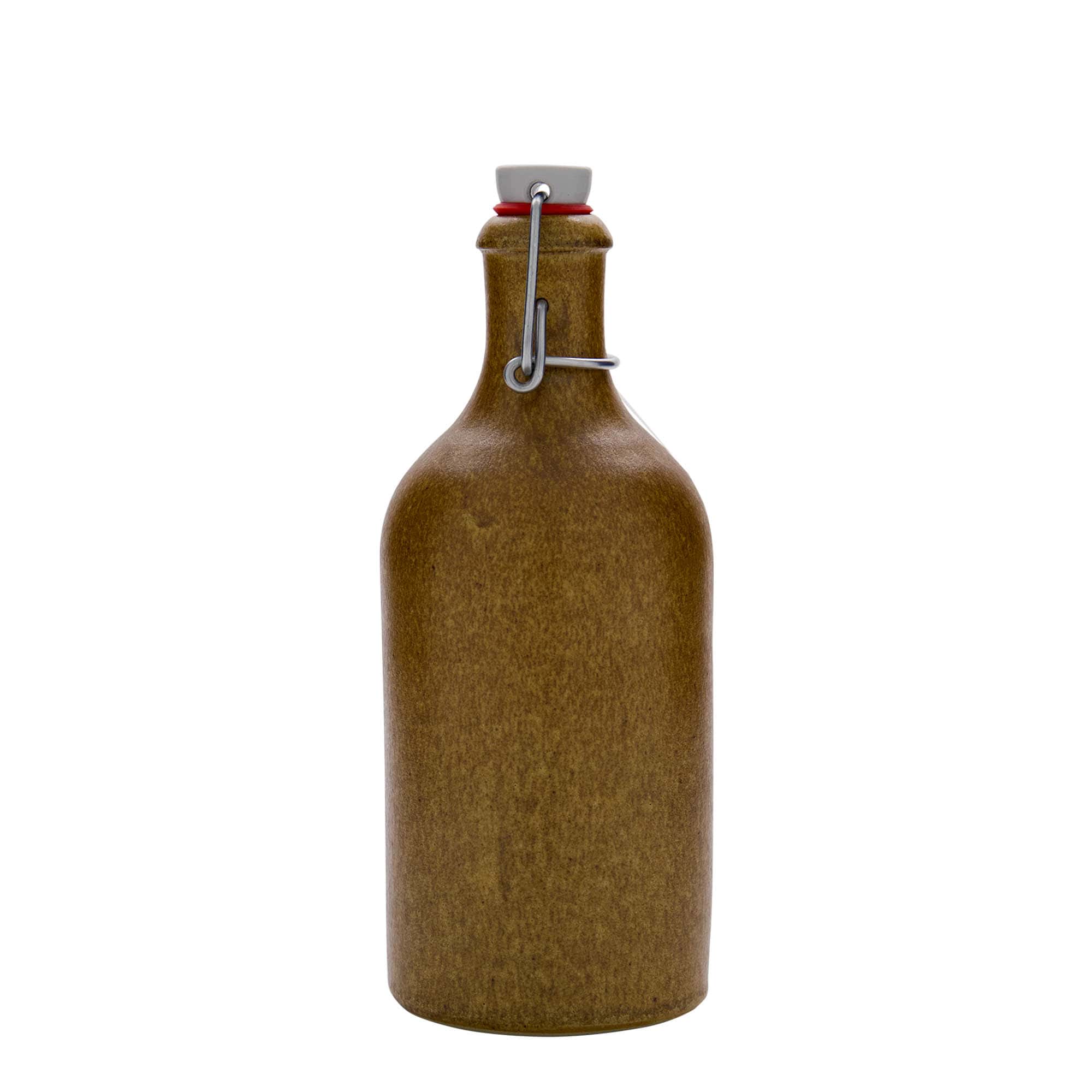 500 ml πιθάρι από πηλό, κεραμικό, καφέ-κρυσταλλικό, στόμιο: κλείσιμο με σφικτήρα