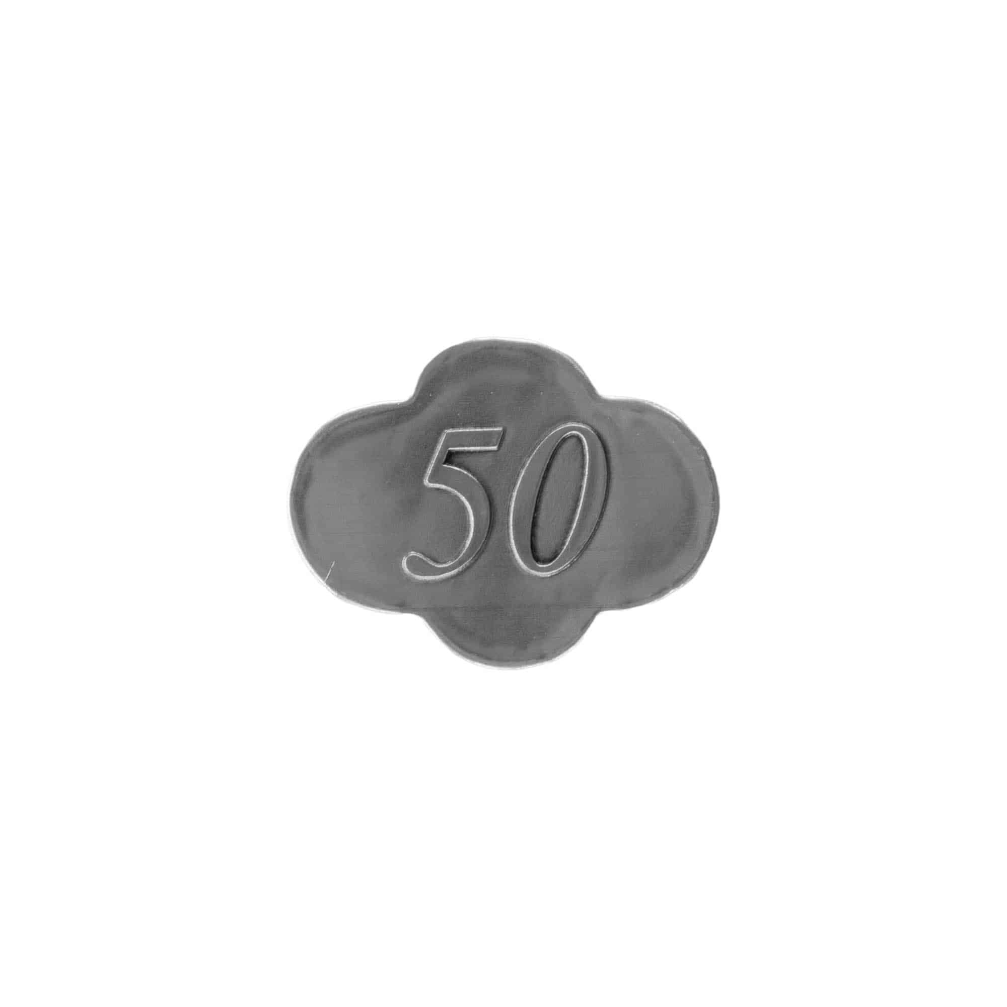 Μεταλλική ετικέτα '50', μεταλλική, ασημί