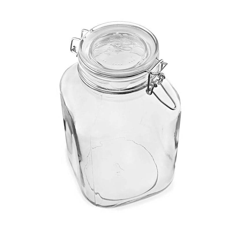 Βάζο με καπάκι με κλιπ 'Fido' 3.000 ml, τετράγωνο, στόμιο: καπάκι με κλιπ