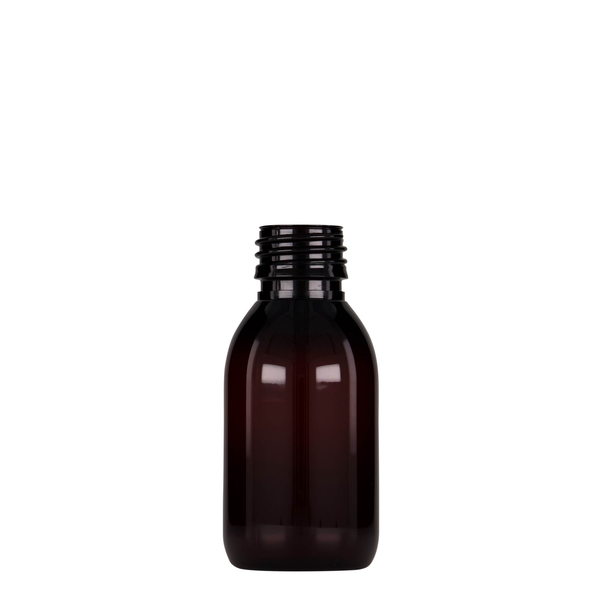 Μπουκάλι φαρμάκου PET 100 ml, καφέ, πλαστικό, στόμιο: PP 28 Μπουκάλι φαρμάκου PET 100 ml, καφέ, πλαστικό, στόμιο: PP 28