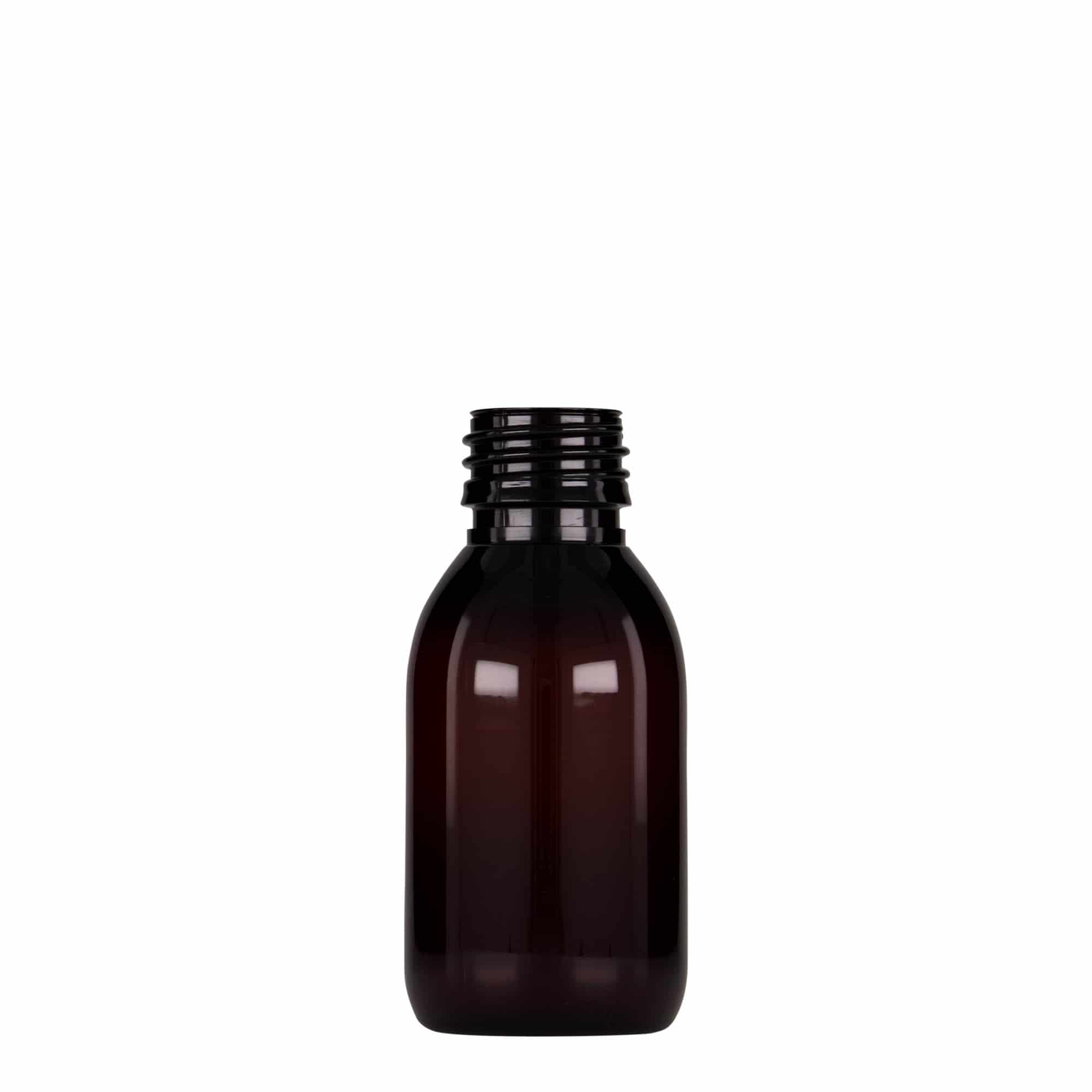 100 ml φιαλίδιο PET για ιατρική χρήση, καφέ, πλαστικό, στόμιο: PP 28