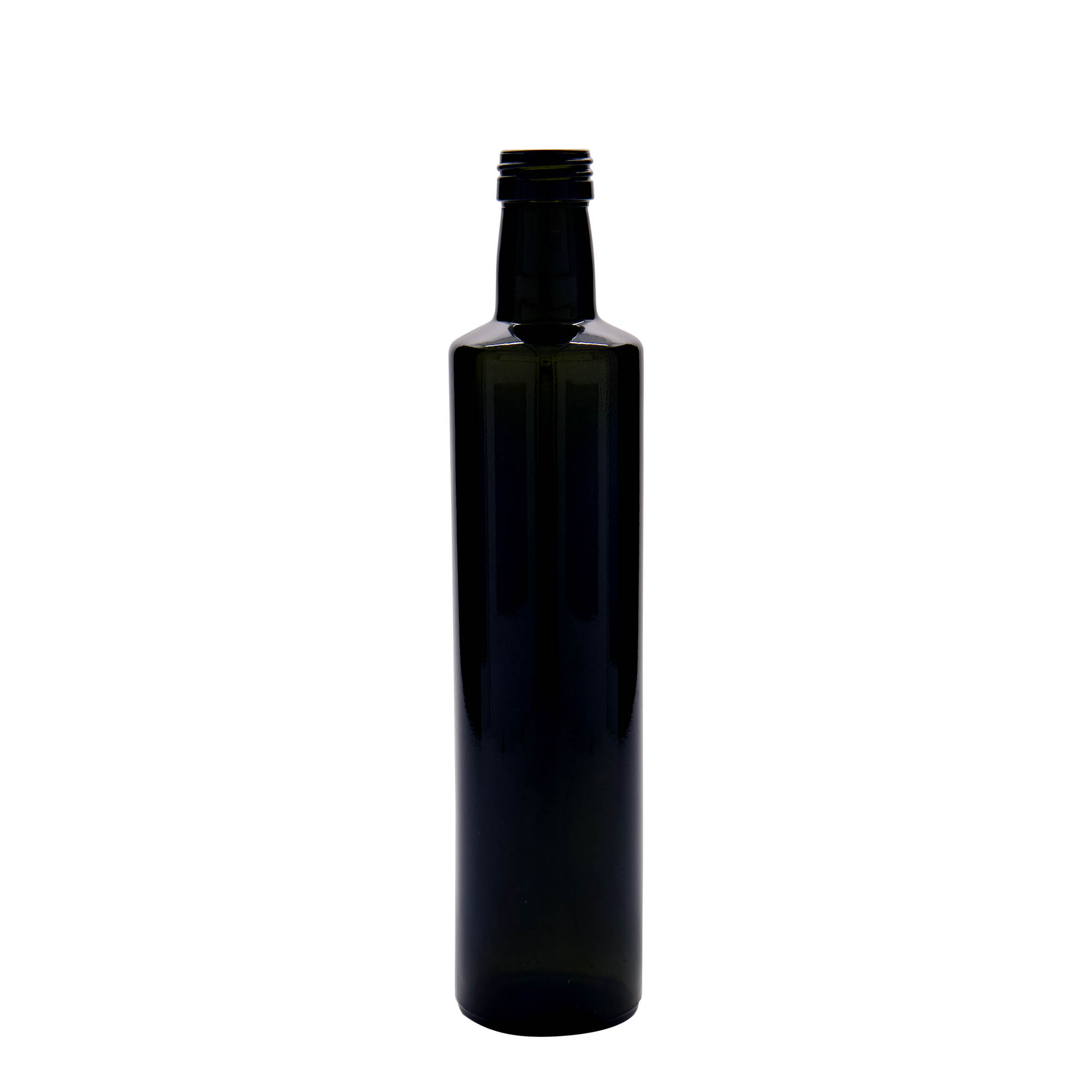 Γυάλινο μπουκάλι 'Dorica' 500 ml, πράσινο αντικέ, στόμιο: PP 31,5 Γυάλινο μπουκάλι 'Dorica' 500 ml, πράσινο αντικέ, στόμιο: PP 31,5