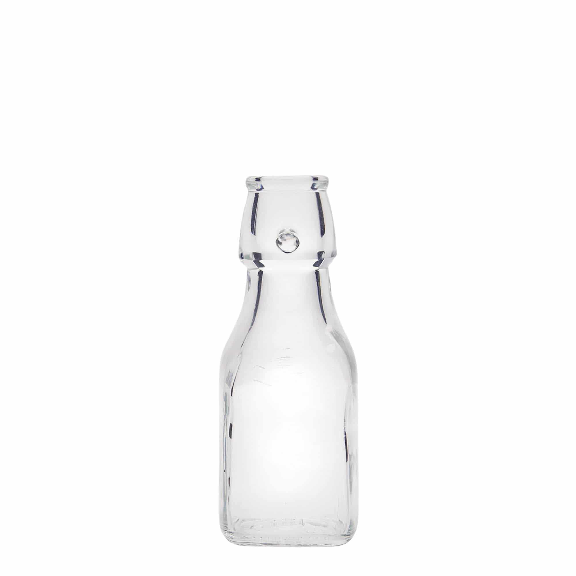 Γυάλινο μπουκάλι 'Swing' 125 ml, τετράγωνο, στόμιο: μηχανικό πώμα