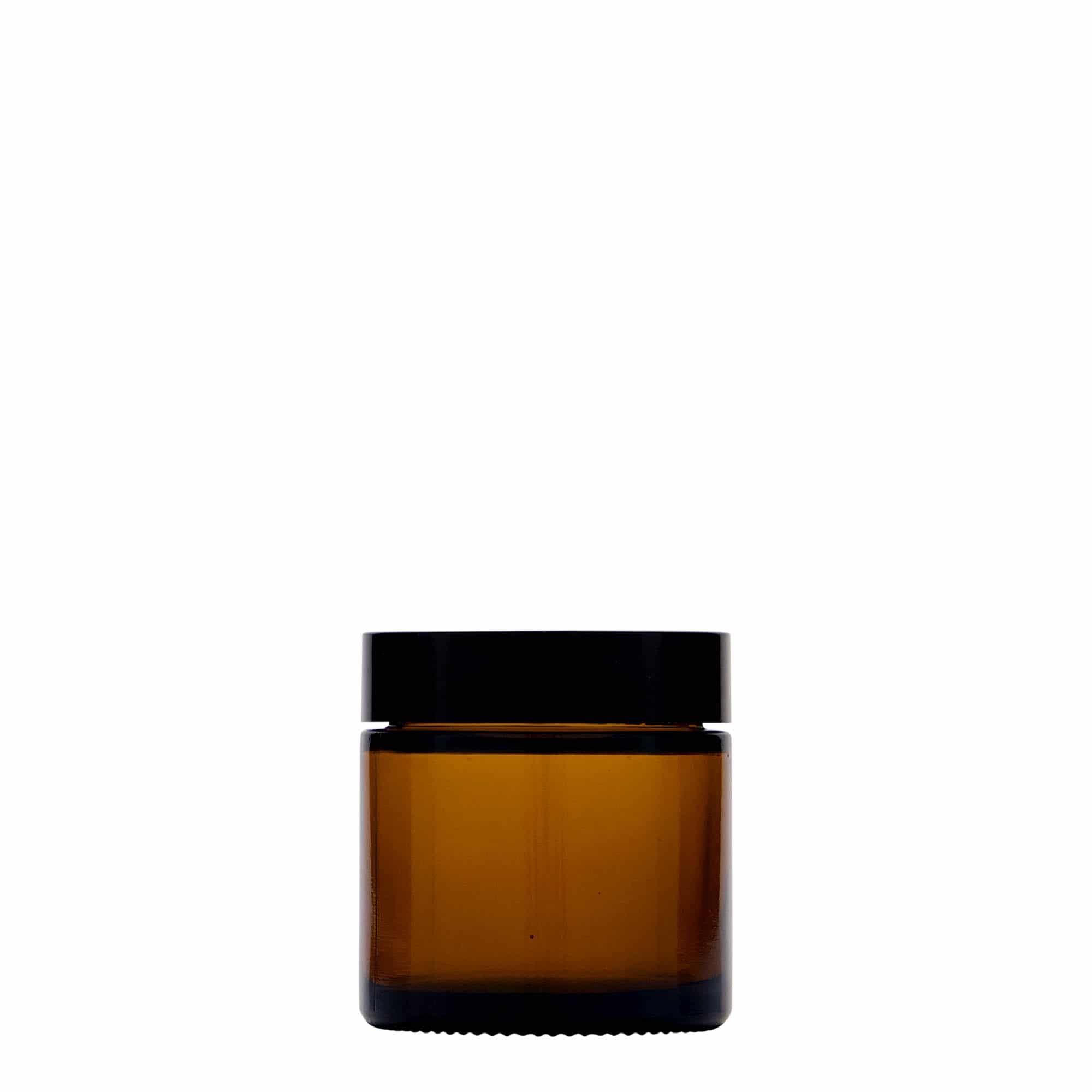 Βάζο για καλλυντικά 'Brown Line' 60 ml, γυάλινο, καφέ, στόμιο: βιδωτό πώμα