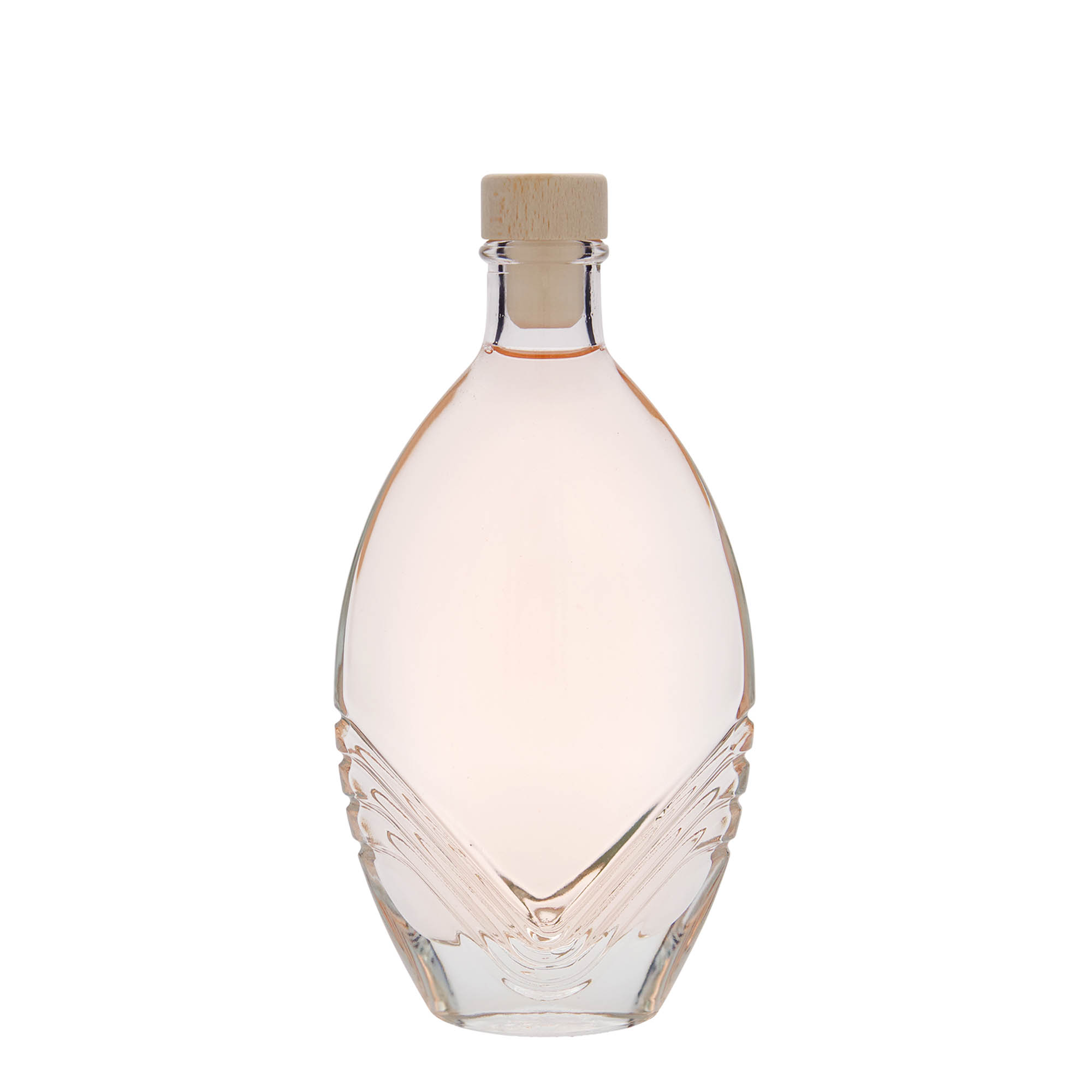 Γυάλινο μπουκάλι 'Florence' 200 ml, οβάλ, στόμιο: φελλός