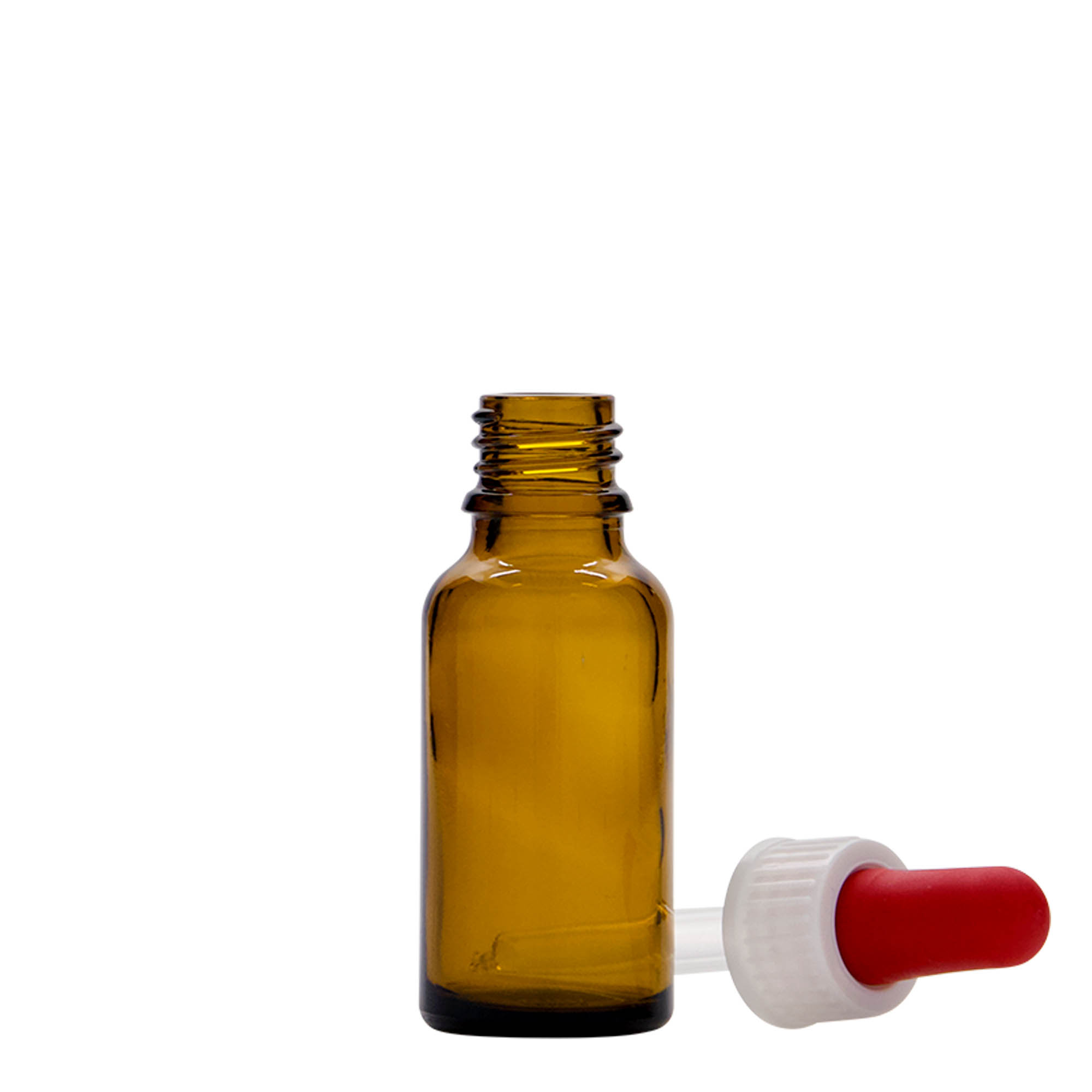 Μπουκάλι φαρμάκου με σταγονόμετρο 20 ml, γυάλινο, καφέ, στόμιο: DIN 18