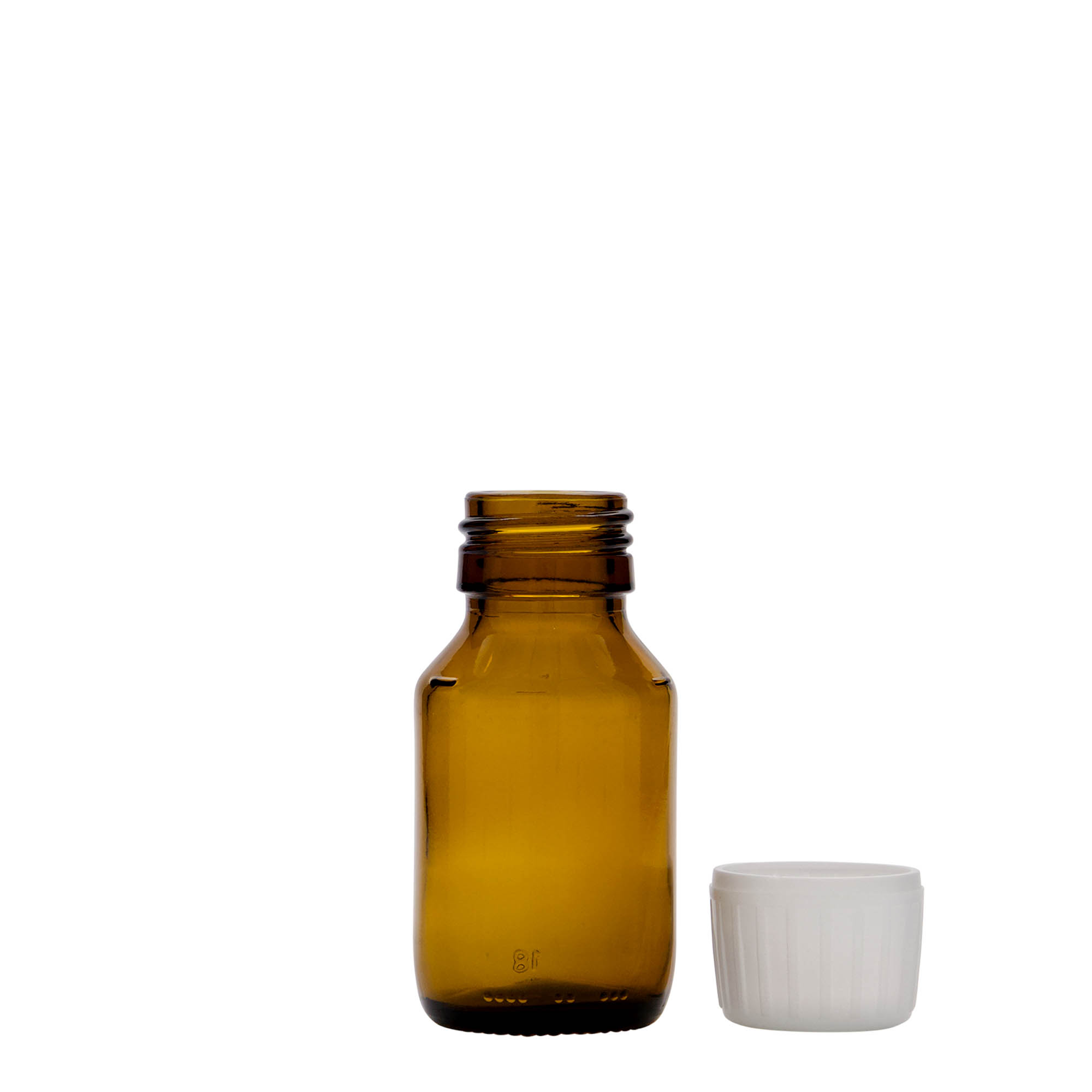 Μπουκάλι φαρμάκου 50 ml, καφέ, γυάλινο, στόμιο: PP 28