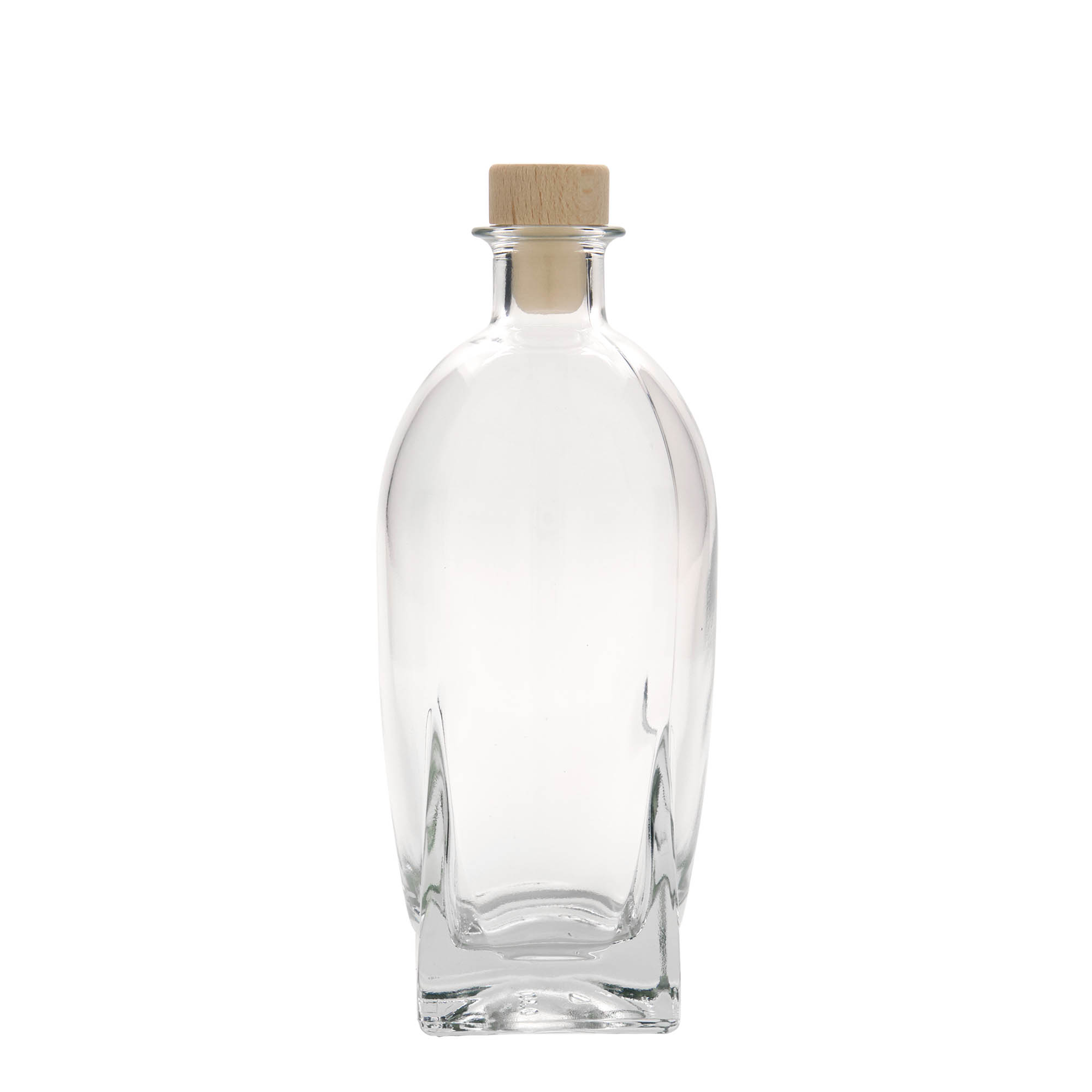 Γυάλινο μπουκάλι 'Zino' 500 ml, τετράγωνο, στόμιο: φελλός
