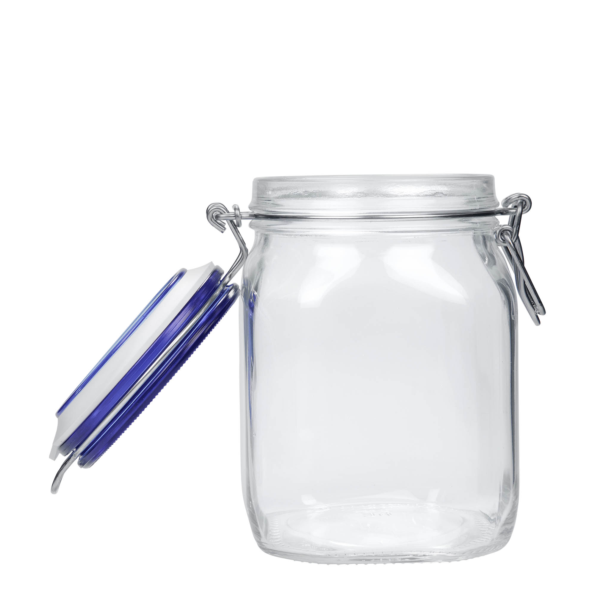 Βάζο με καπάκι με κλιπ 'Fido' Blue Top 1.000 ml, τετράγωνο, στόμιο: καπάκι με κλιπ Βάζο με καπάκι με κλιπ 'Fido' Blue Top 1.000 ml, τετράγωνο, στόμιο: καπάκι με κλιπ