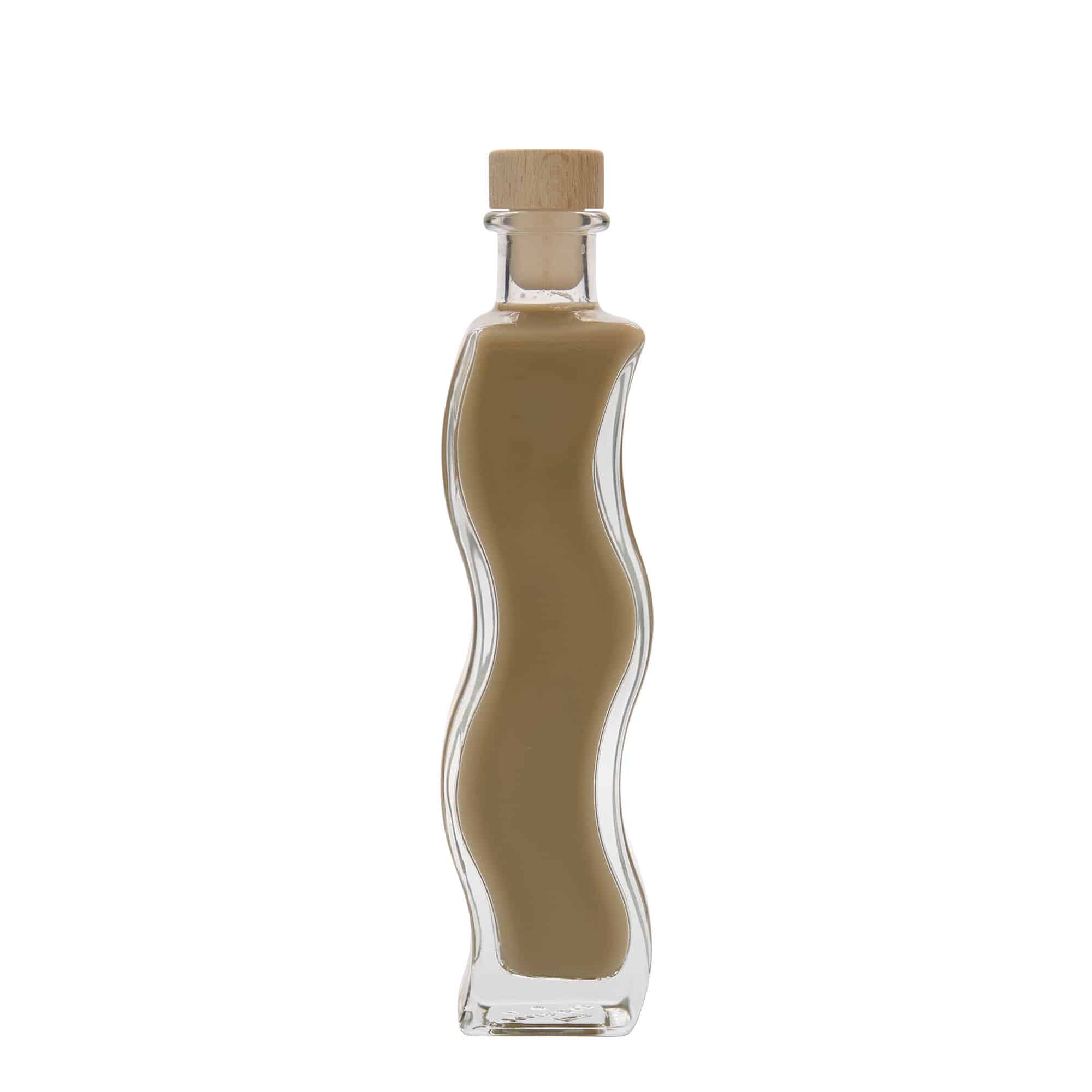 Γυάλινο μπουκάλι 'Κύμα' 200 ml, τετράγωνο, στόμιο: φελλός