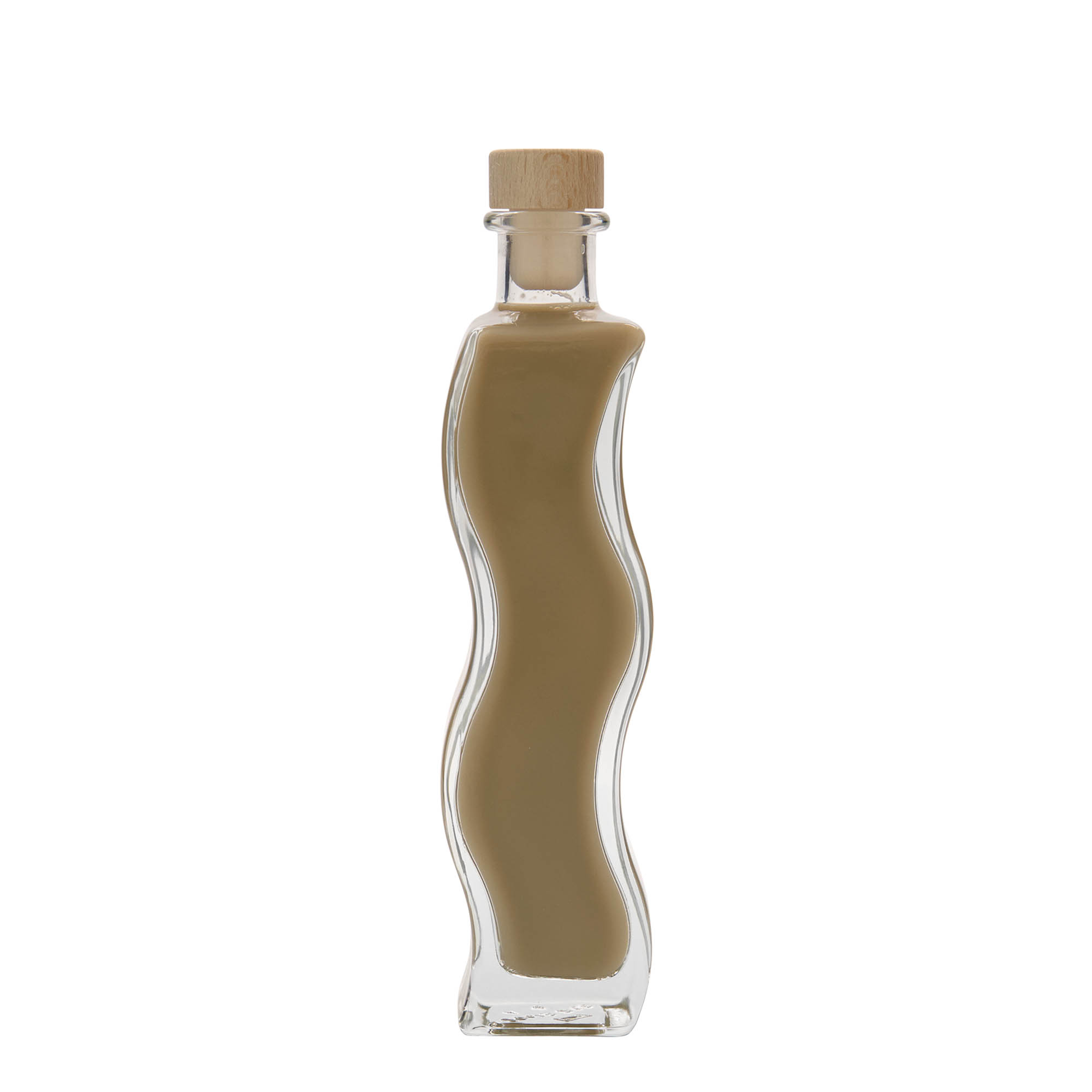 Γυάλινο μπουκάλι 'Κύμα' 200 ml, τετράγωνο, στόμιο: φελλός