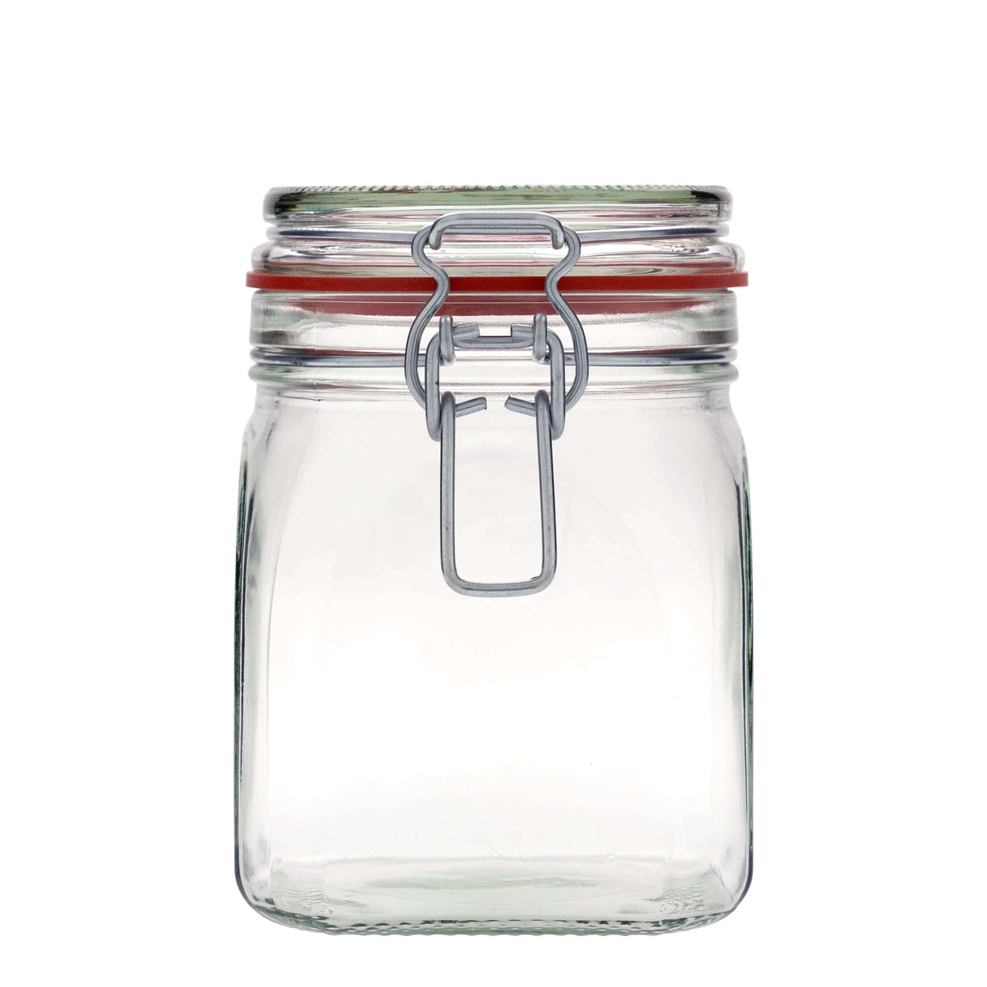 Βάζο με καπάκι με κλιπ 900 ml, τετράγωνο, στόμιο: καπάκι με κλιπ Βάζο με καπάκι με κλιπ 900 ml, τετράγωνο, στόμιο: καπάκι με κλιπ