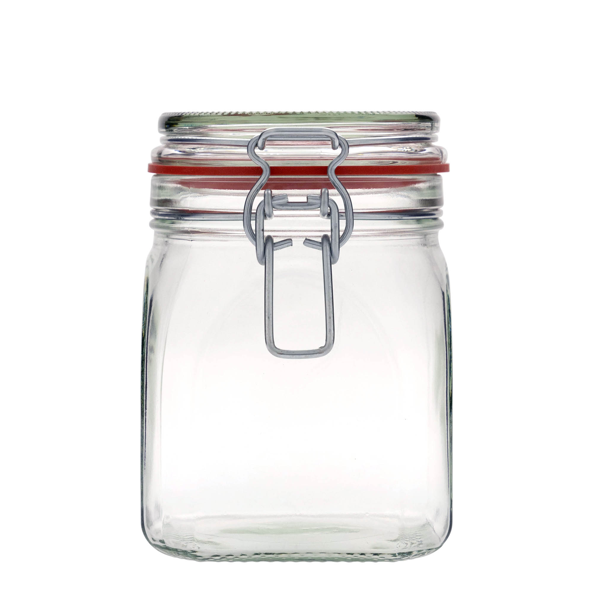 Βάζο με καπάκι με κλιπ 900 ml, τετράγωνο, στόμιο: καπάκι με κλιπ