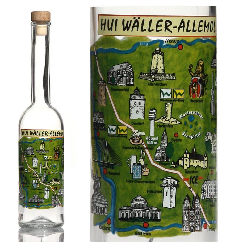 Γυάλινο μπουκάλι 'Opera' 500 ml, σχέδιο: Westerwald, στόμιο: φελλός Γυάλινο μπουκάλι 'Opera' 500 ml, σχέδιο: Westerwald, στόμιο: φελλός