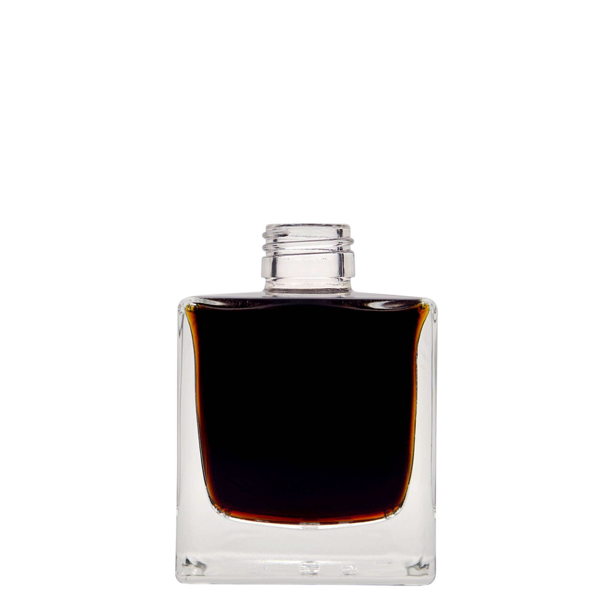 Γυάλινο μπουκάλι 'Cube' 200 ml, τετράγωνο, στόμιο: PP 28
