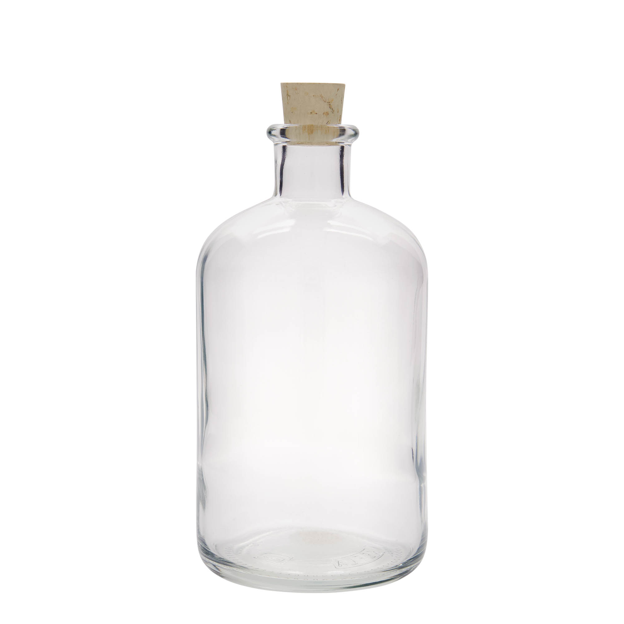 Γυάλινο μπουκάλι φαρμακείου 1.000 ml, στόμιο: φελλός