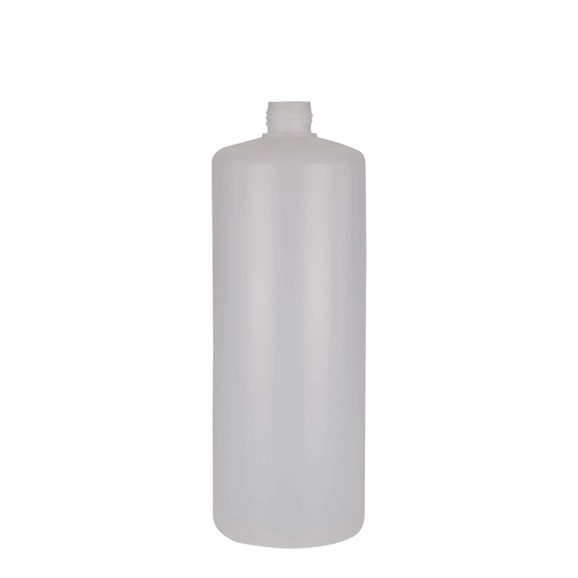 Στρογγυλό μπουκάλι 1.000 ml, πλαστικό PE, φυσικό χρώμα, στόμιο: βιδωτό πώμα Στρογγυλό μπουκάλι 1.000 ml, πλαστικό PE, φυσικό χρώμα, στόμιο: βιδωτό πώμα