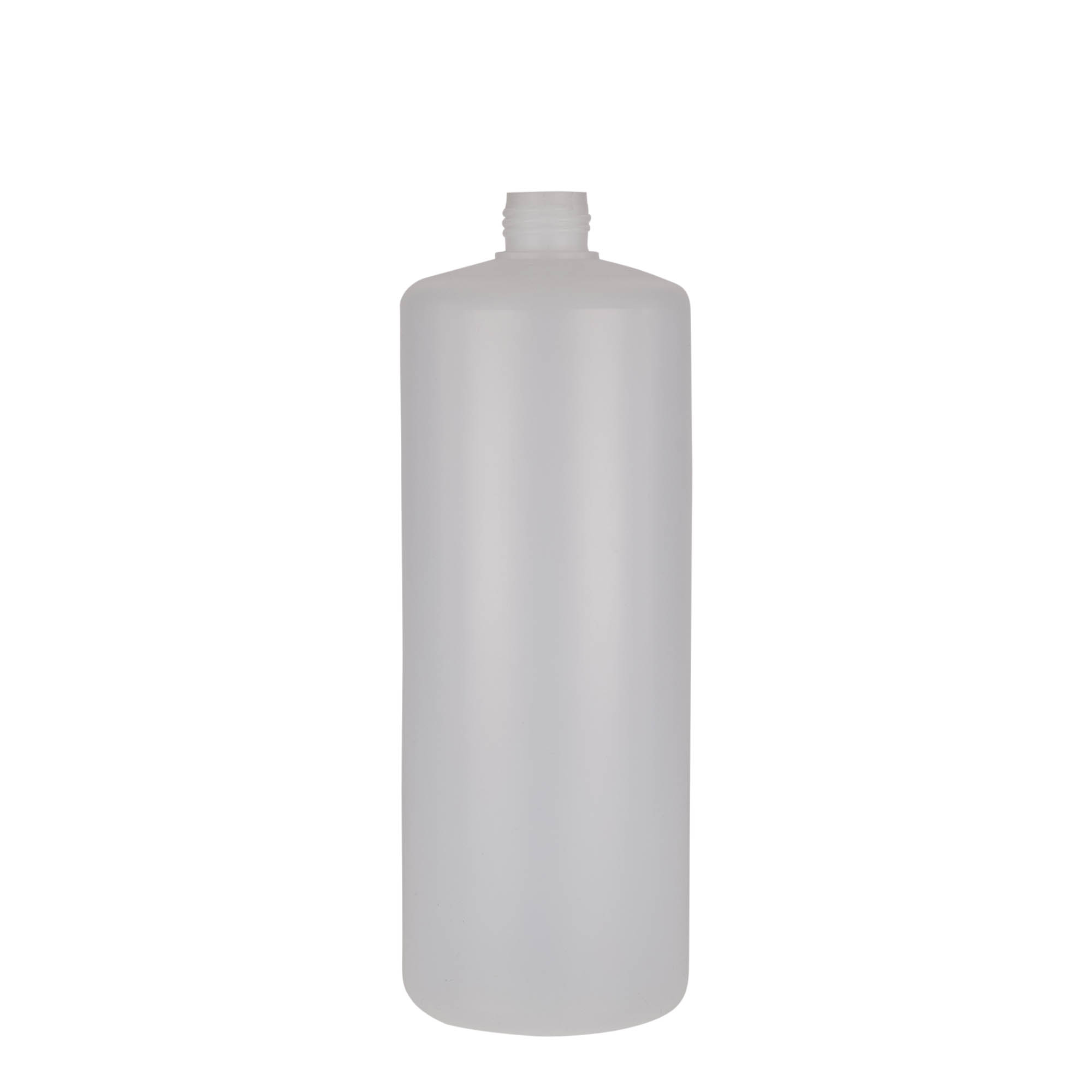 Στρογγυλό μπουκάλι 1.000 ml, πλαστικό PE, φυσικό χρώμα, στόμιο: βιδωτό πώμα