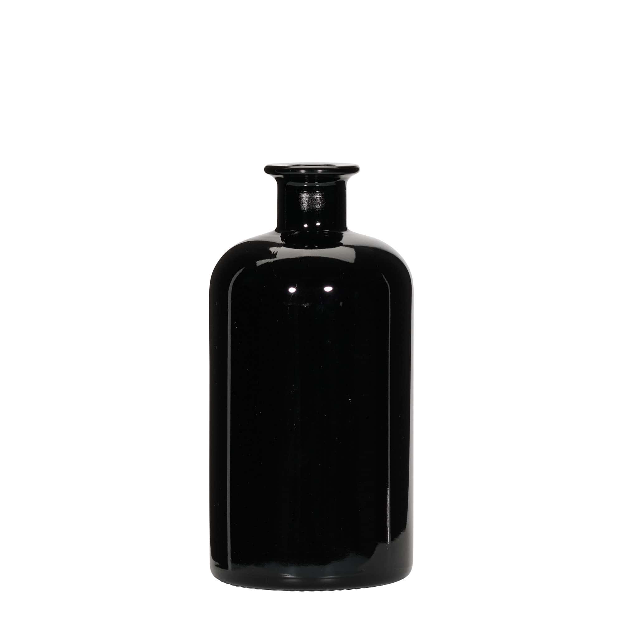 Γυάλινο μπουκάλι φαρμακείου 500 ml, μαύρο, στόμιο: φελλός Γυάλινο μπουκάλι φαρμακείου 500 ml, μαύρο, στόμιο: φελλός