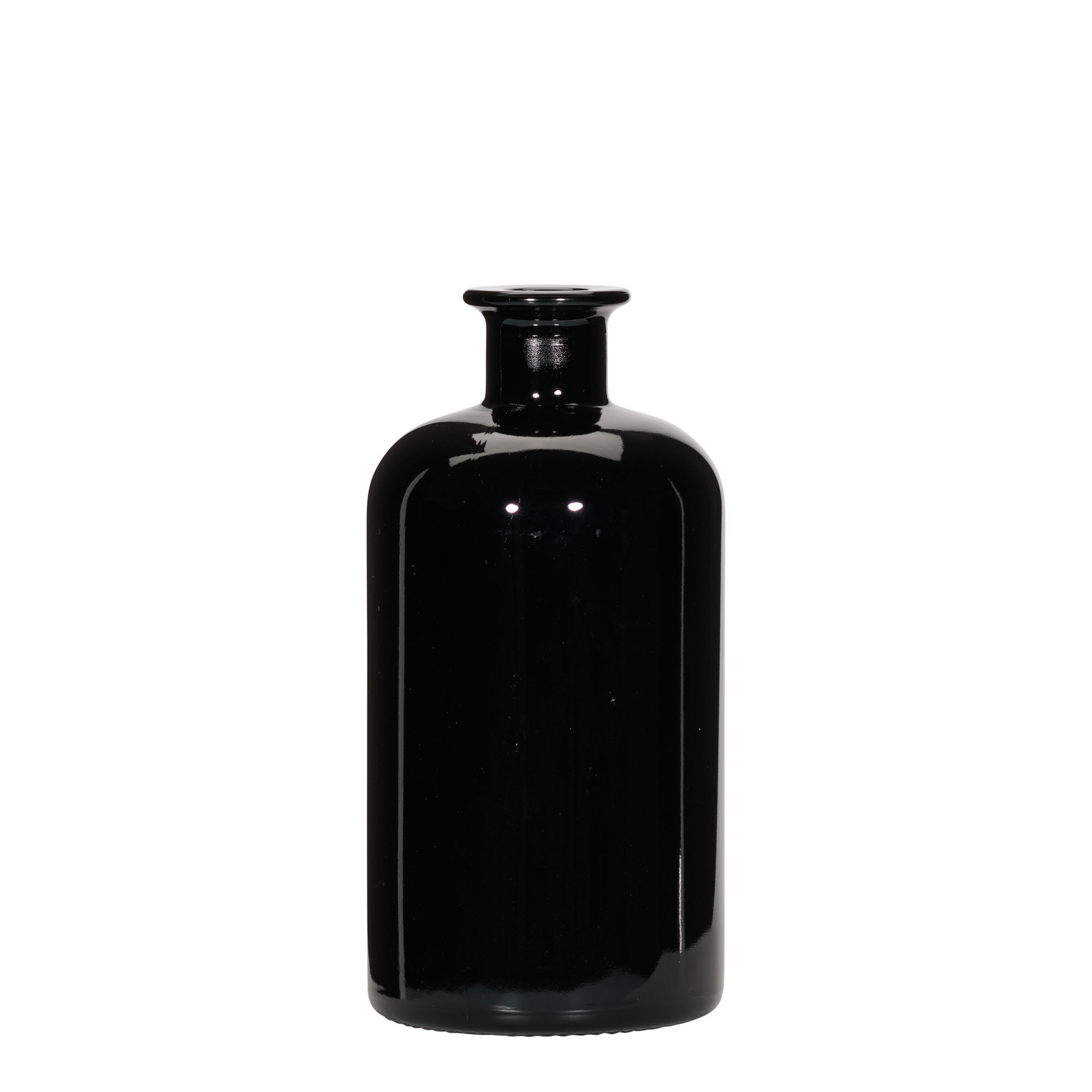 Γυάλινο μπουκάλι φαρμακείου 500 ml, μαύρο, στόμιο: φελλός