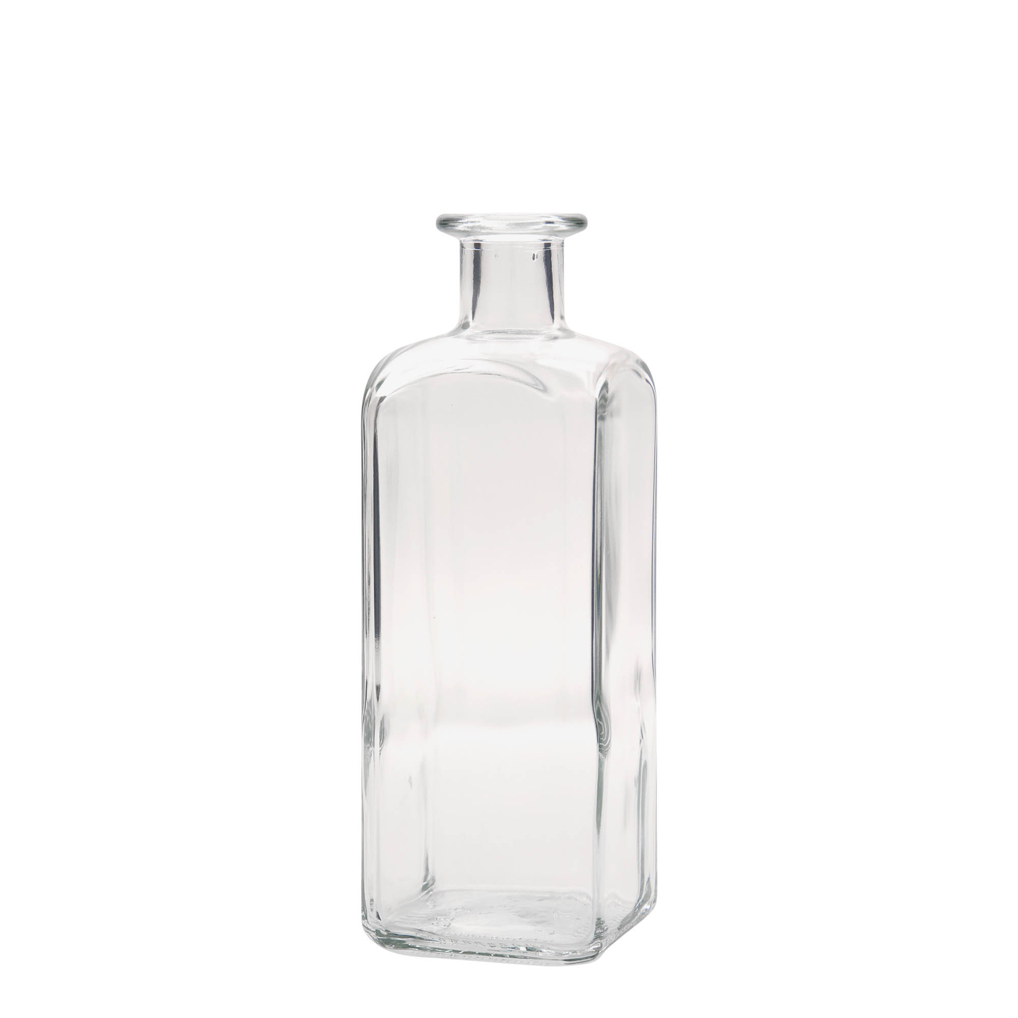 Γυάλινο μπουκάλι φαρμακείου 'Carré' 500 ml, τετράγωνο, στόμιο: φελλός