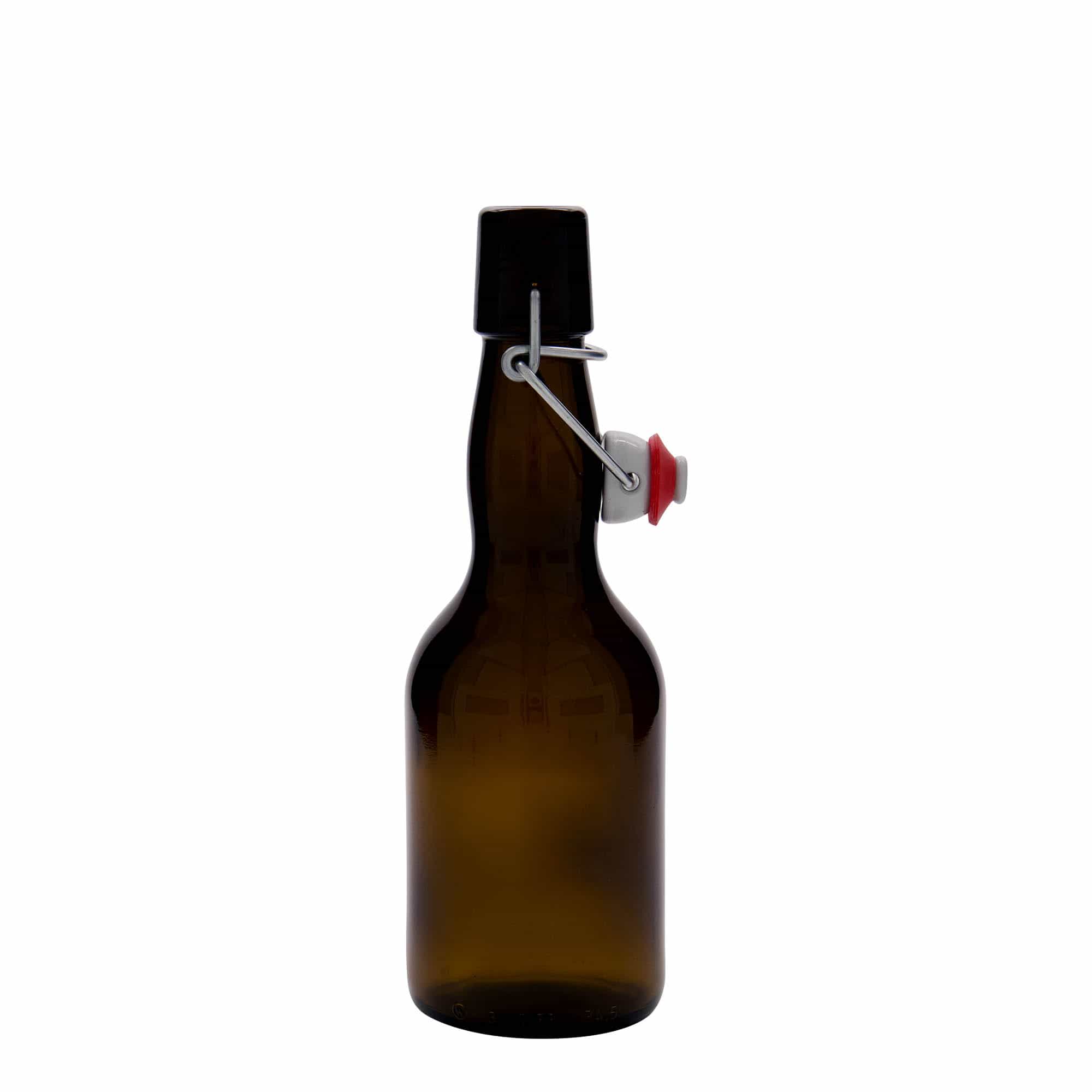 330 ml μπουκάλι μπύρας με λαιμό Kropfhals, γυάλινο, καφέ, στόμιο: κούμπωμα με μπράτσο