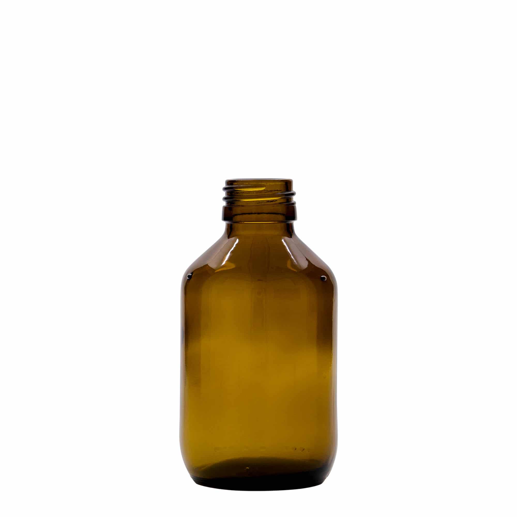Μπουκάλι φαρμάκου 150 ml, καφέ, γυάλινο, στόμιο: PP 28 Μπουκάλι φαρμάκου 150 ml, καφέ, γυάλινο, στόμιο: PP 28