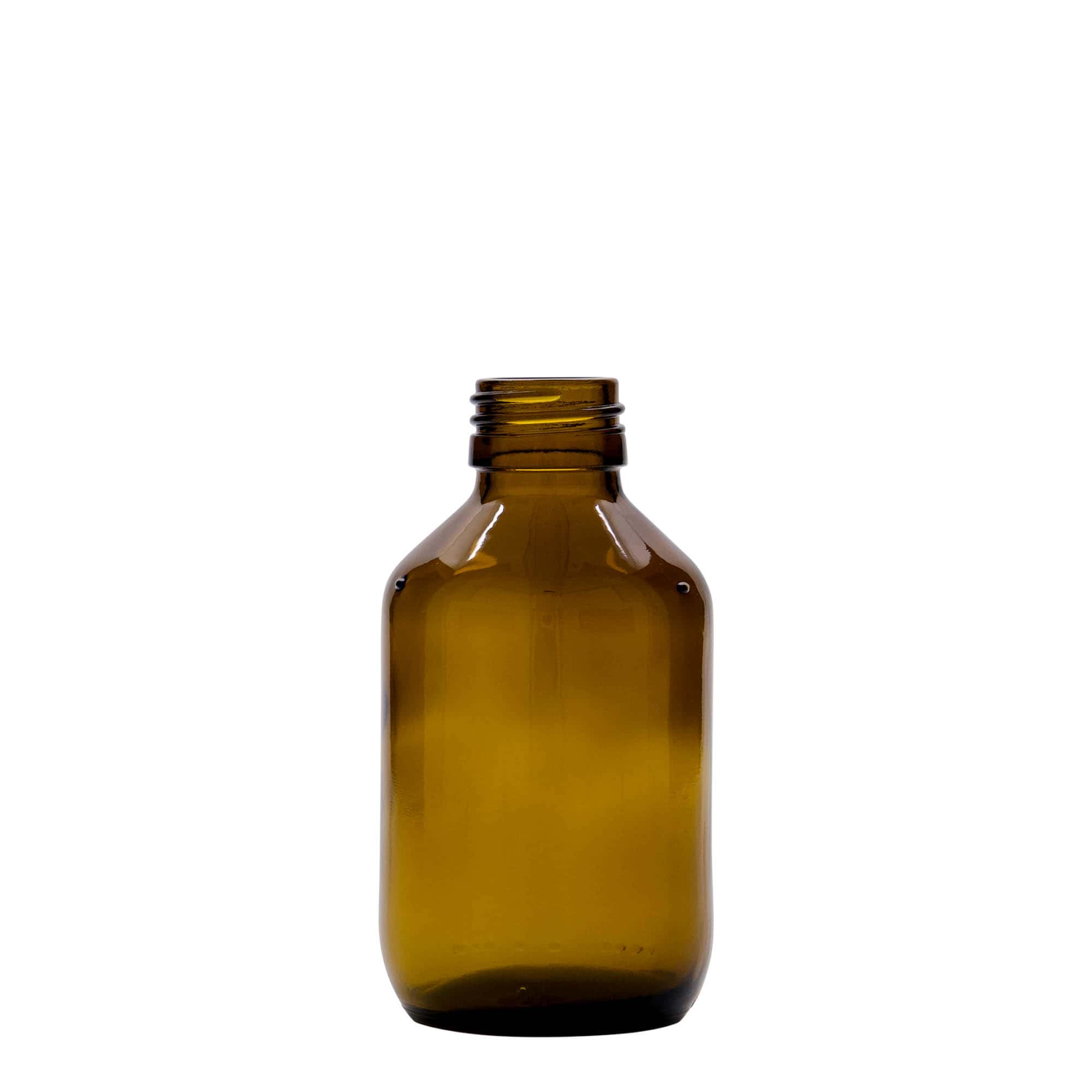 150 ml φιαλίδιο φαρμάκου, καφέ, γυαλί, στόμιο: PP 28