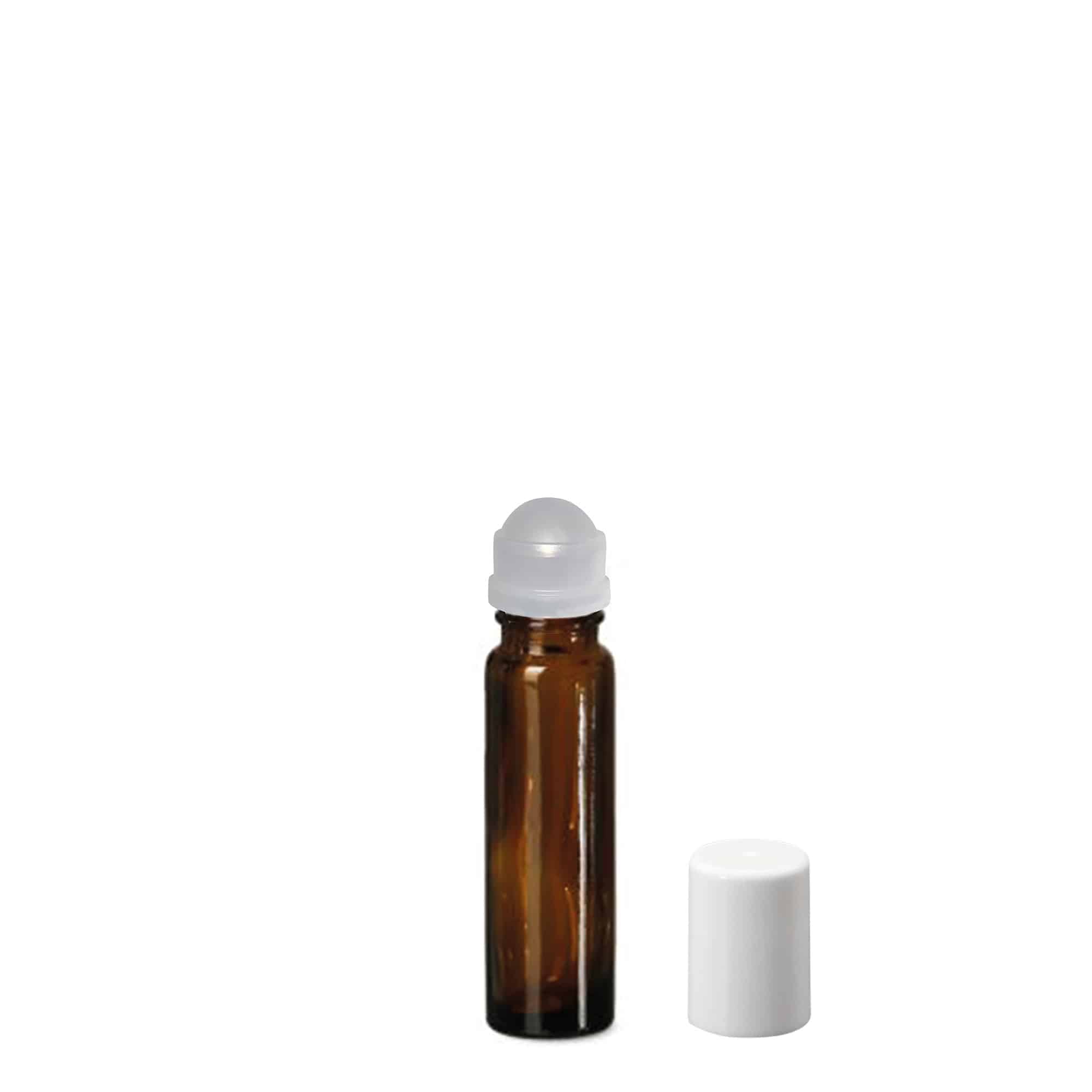 Φιάλη Roll-On 10 ml, γυάλινη, καφέ, στόμιο: βιδωτό καπάκι