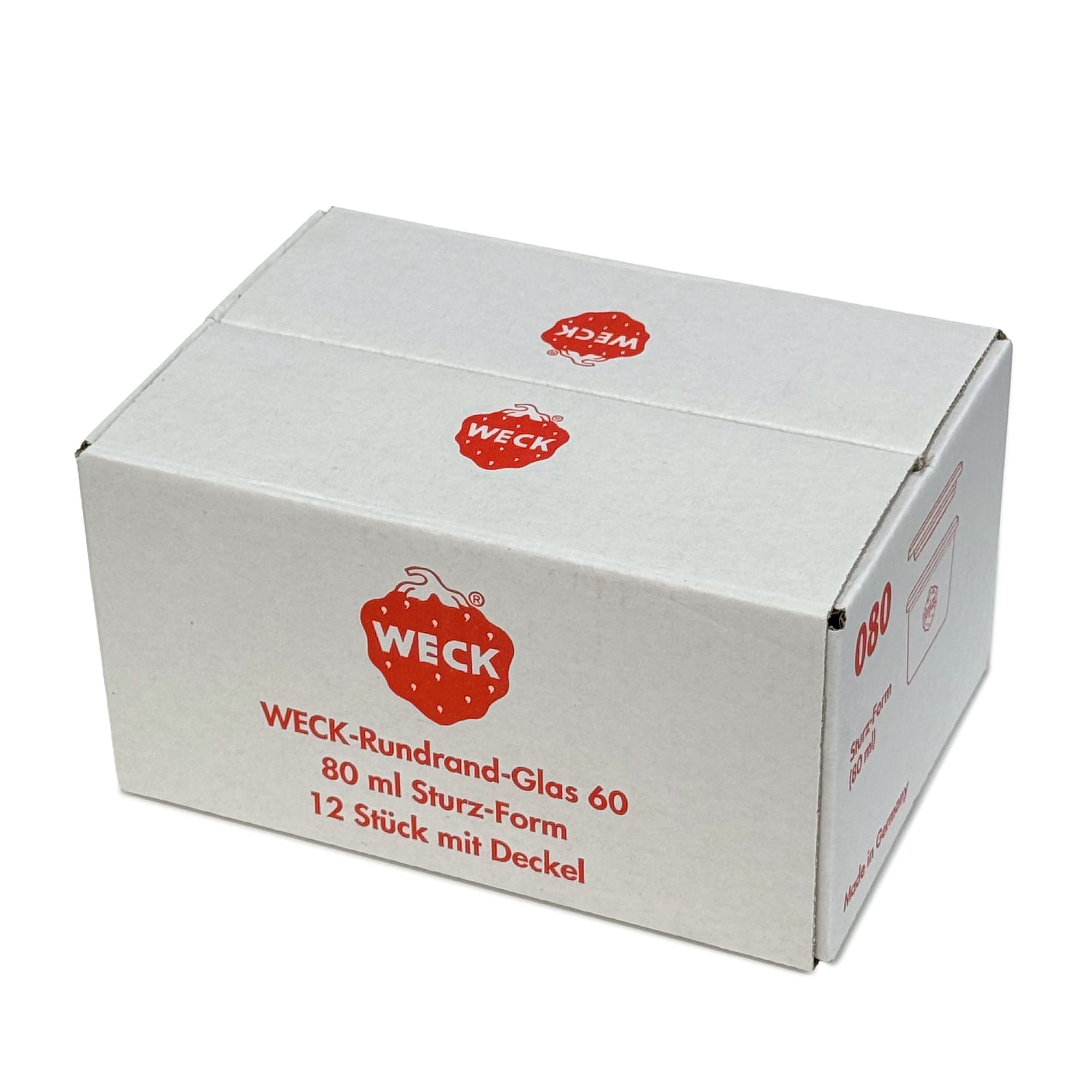 12x Κυλινδρικό βάζο WECK 80 ml με γυάλινο καπάκι RR 60