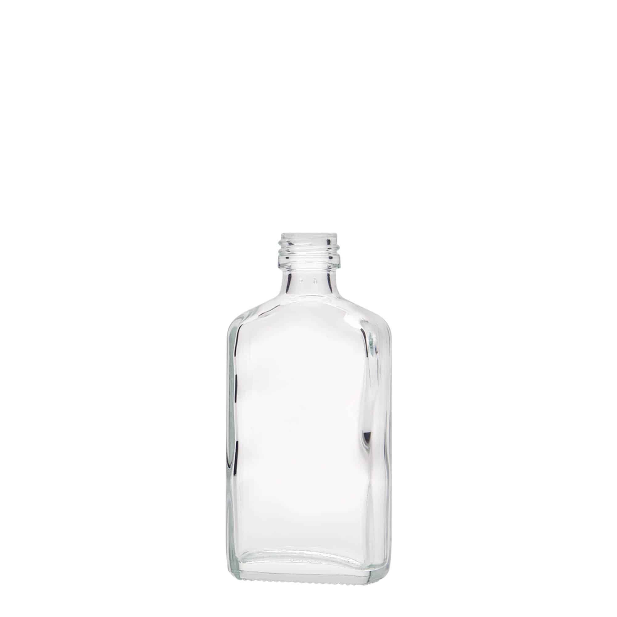 Φλασκί τσέπης 50 ml, ορθογώνιο, γυάλινο, στόμιο: PP 18