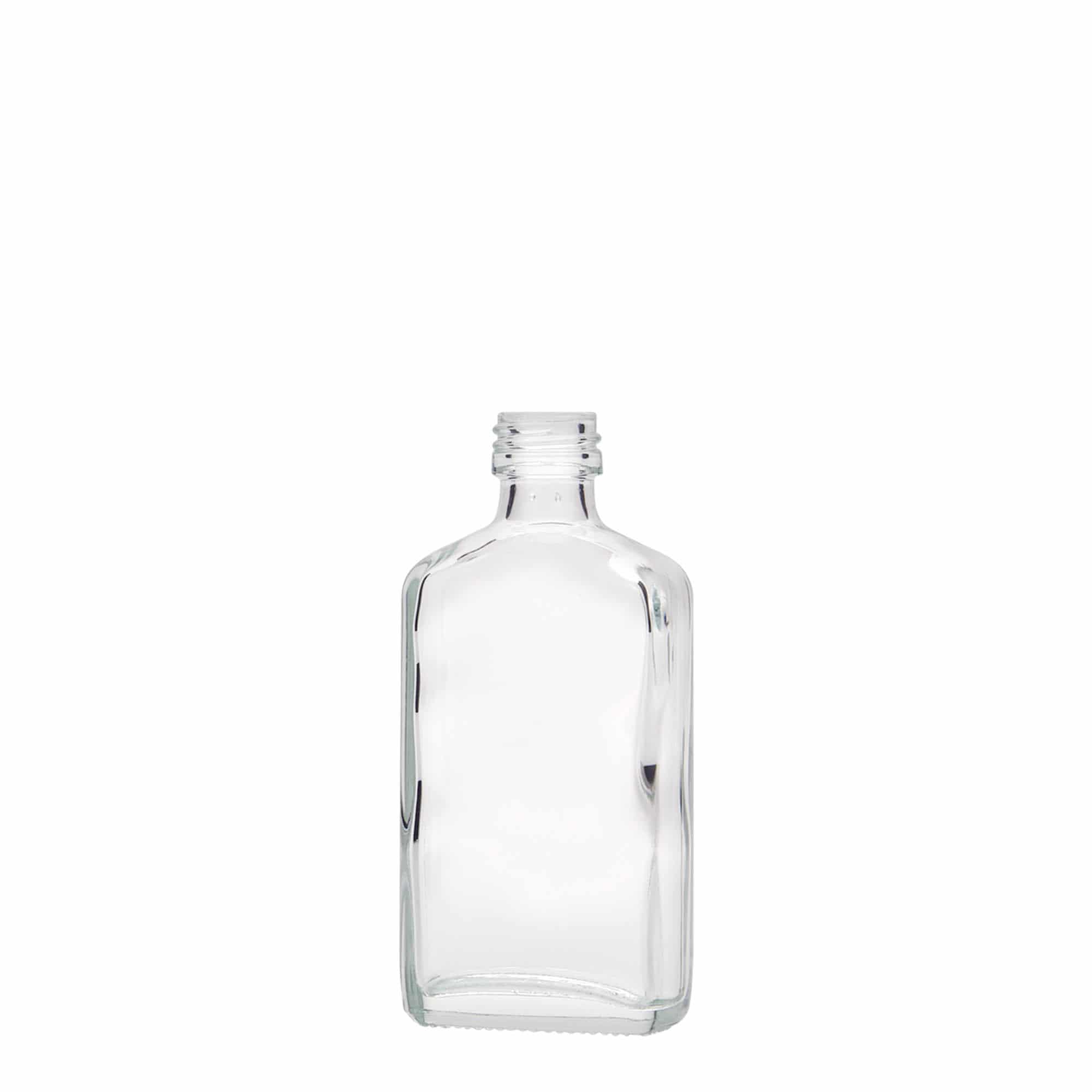 Φλασκί τσέπης 50 ml, ορθογώνιο, γυάλινο, στόμιο: PP 18
