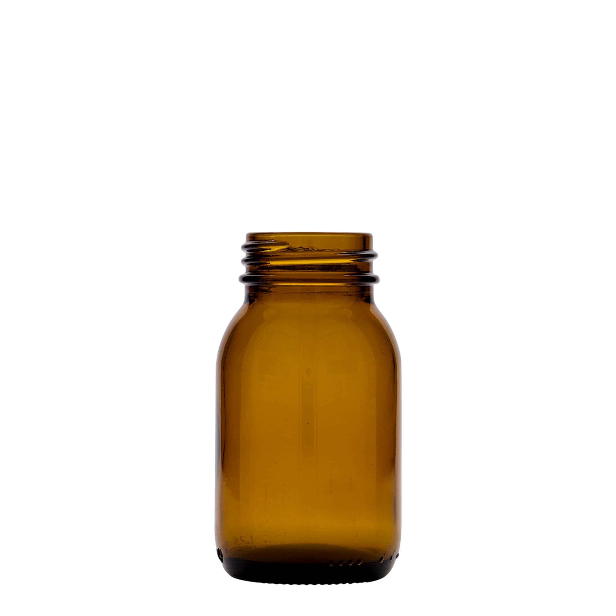 125 ml γυάλινο βάζο με φαρδύ λαιμό, καφέ, στόμιο: DIN 40