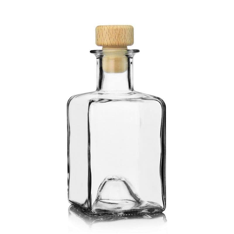 Γυάλινο μπουκάλι 'Kubica' 200 ml, τετράγωνο, στόμιο: φελλός