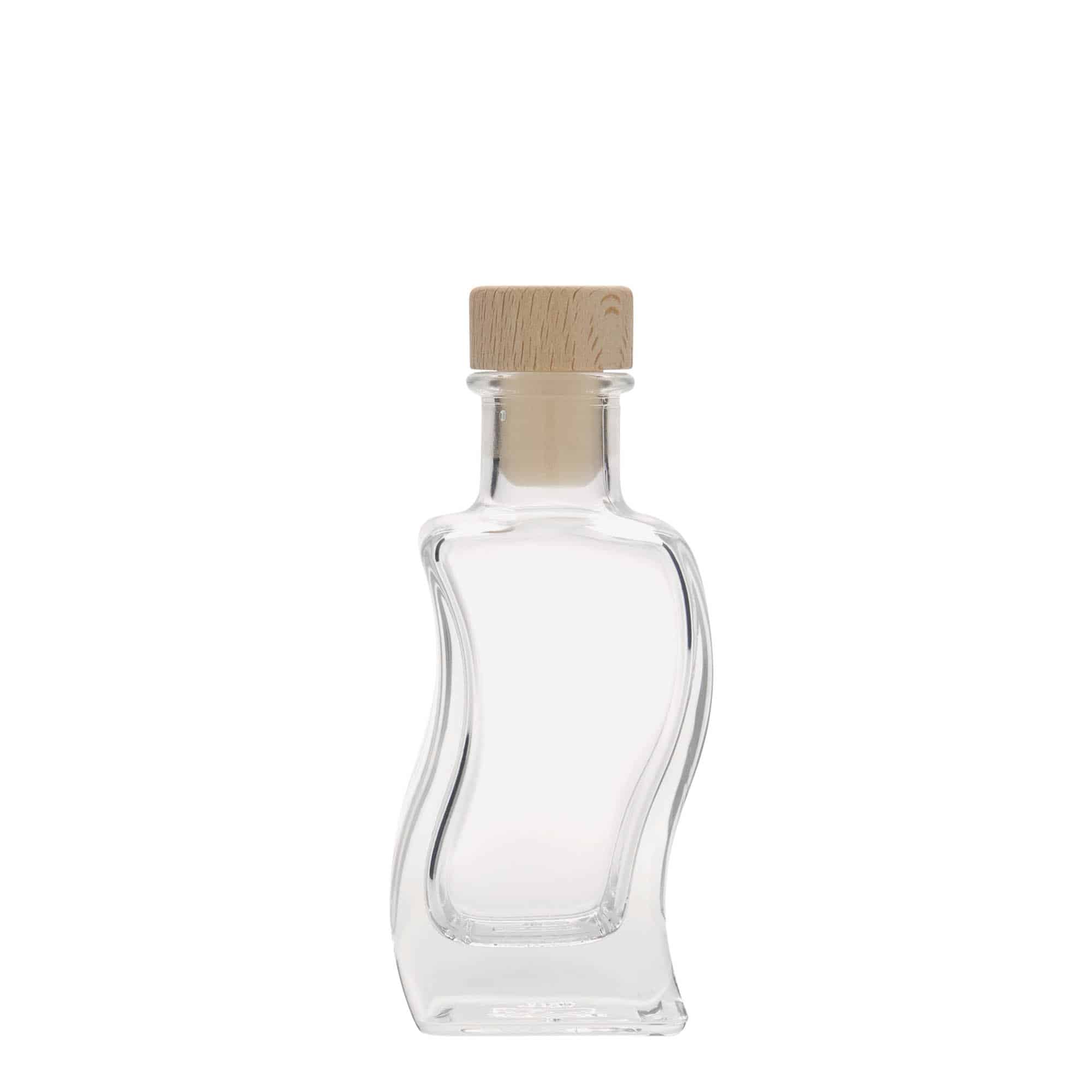 Γυάλινο μπουκάλι 'Κύμα' 100 ml, τετράγωνο, στόμιο: φελλός