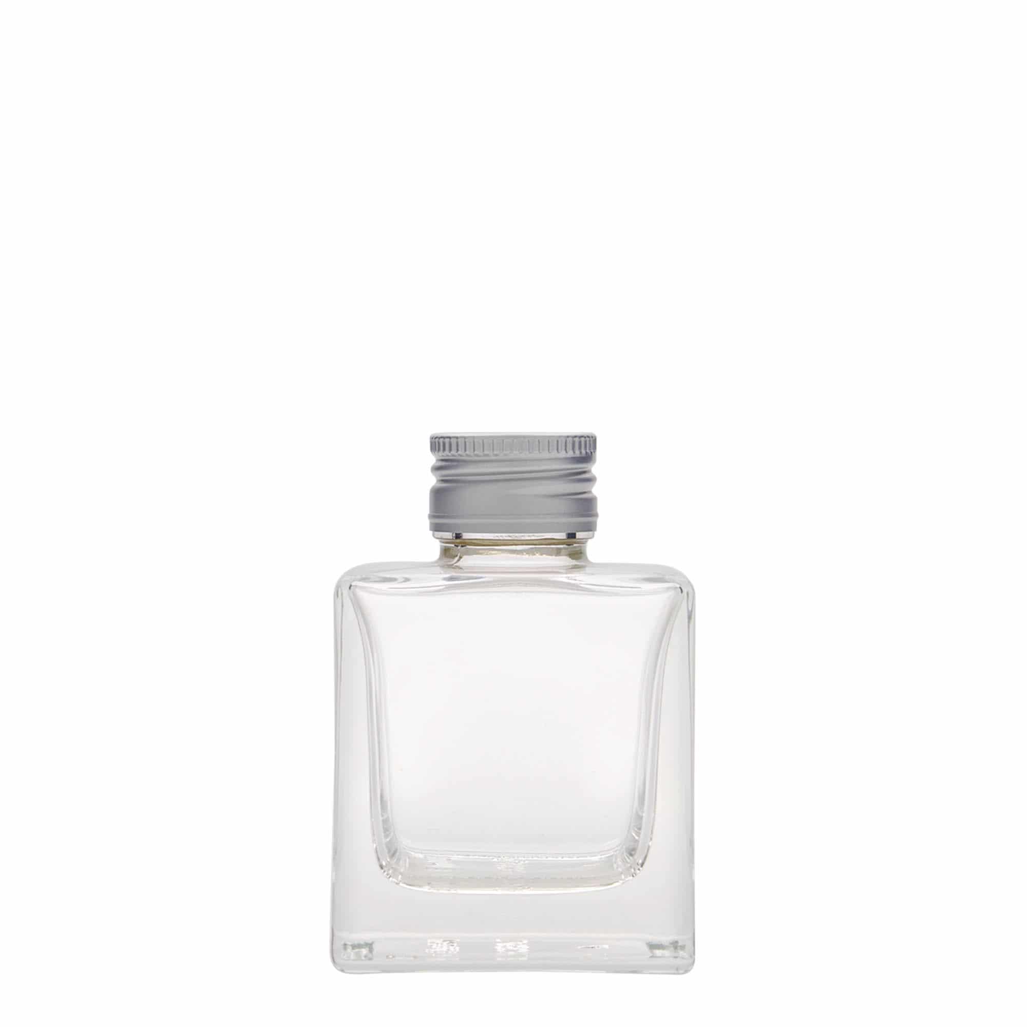 Γυάλινο μπουκάλι 'Cube' 100 ml, τετράγωνο, στόμιο: PP 28