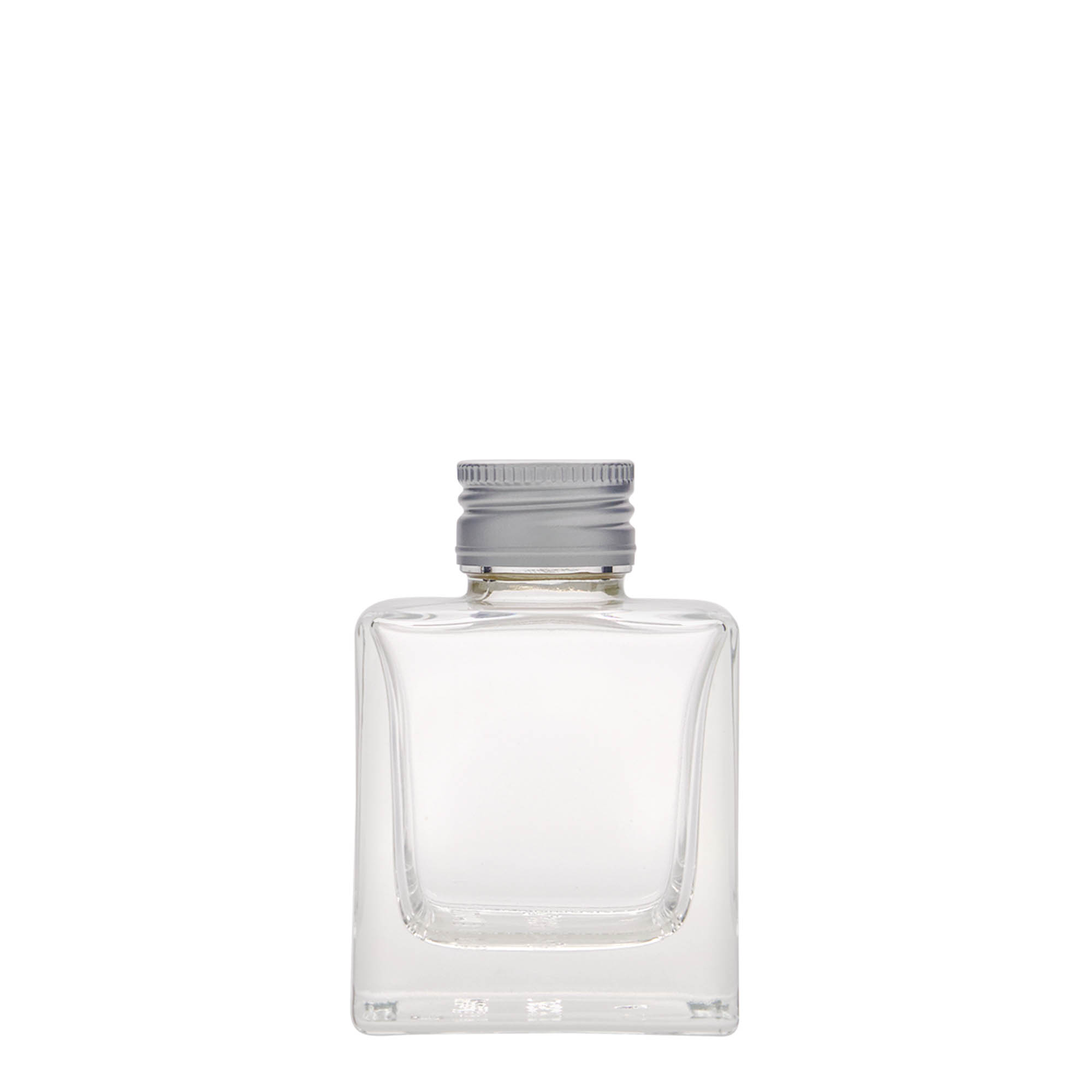 Γυάλινο μπουκάλι 'Cube' 100 ml, τετράγωνο, στόμιο: PP 28